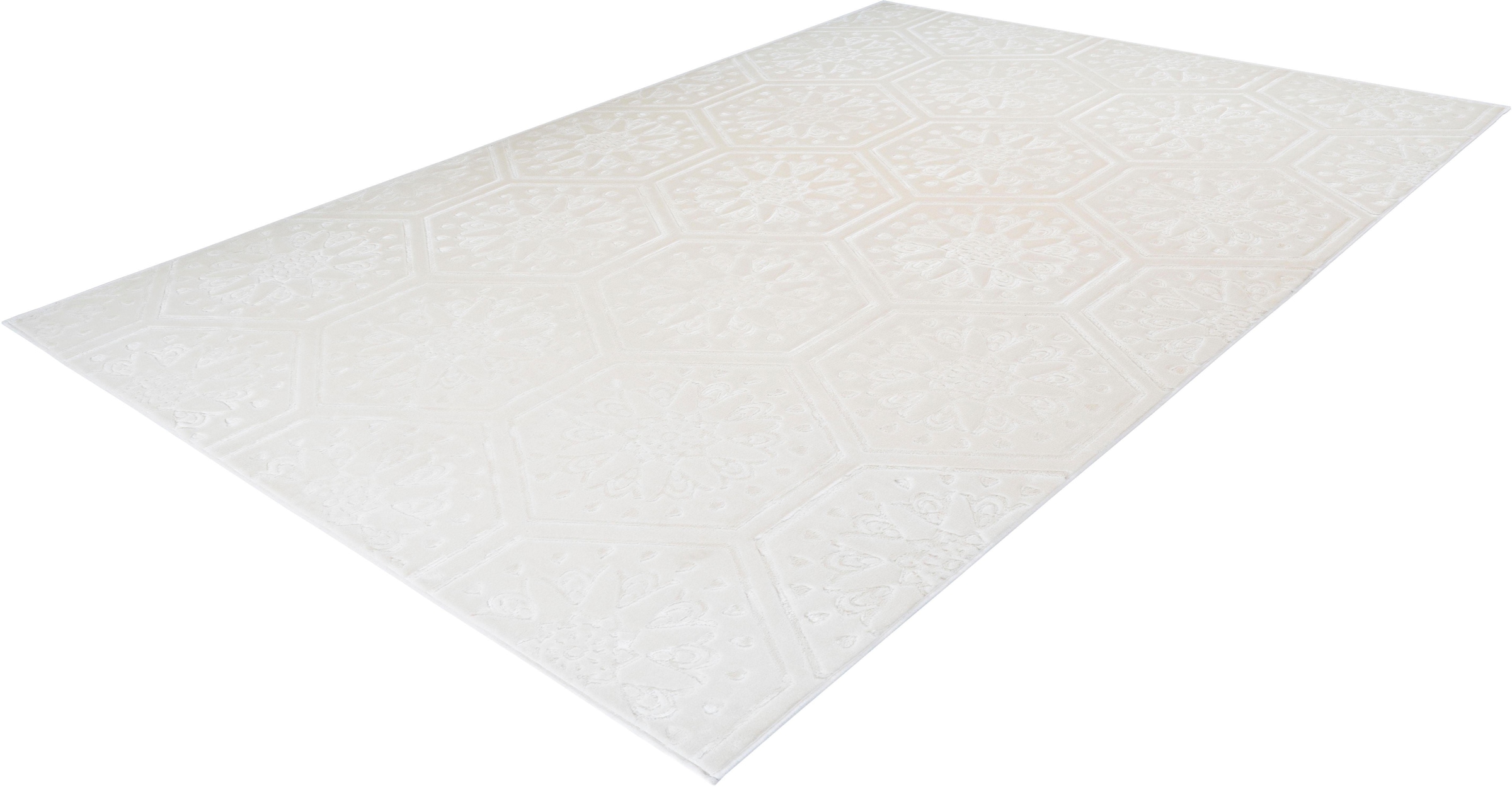 calo-deluxe Teppich »Latemar 300«, rechteckig, 7 mm Höhe, weiche Fell Haptik, Relief Muster, Wohnzimmer, Schlafzimmer
