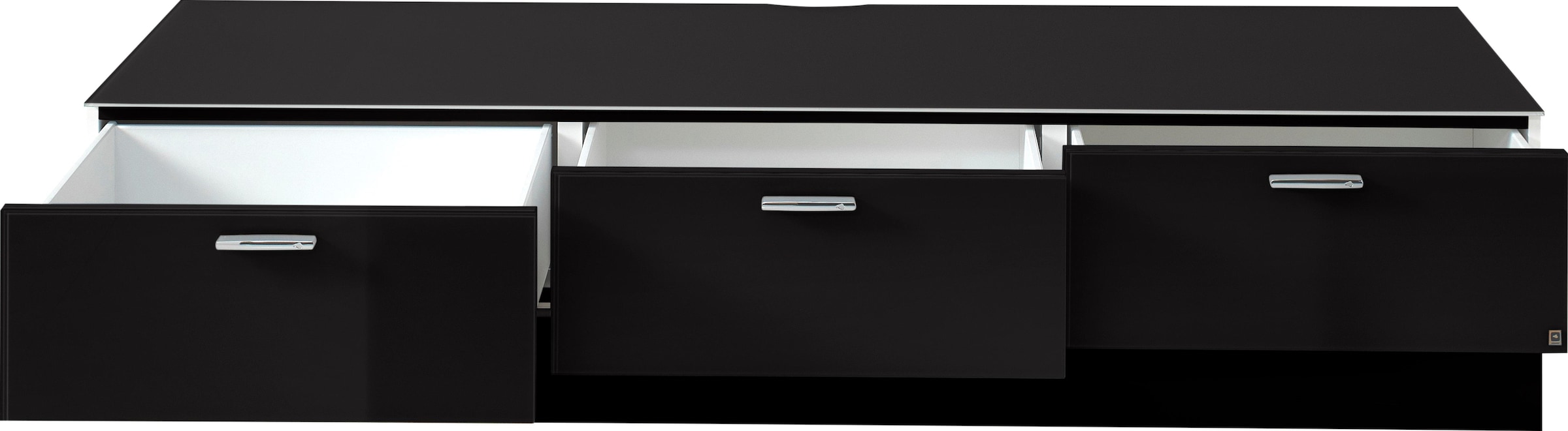 LEONARDO Lowboard »CUBE«, auf Sockel, mit 3 Schubladen, Breite 189 cm