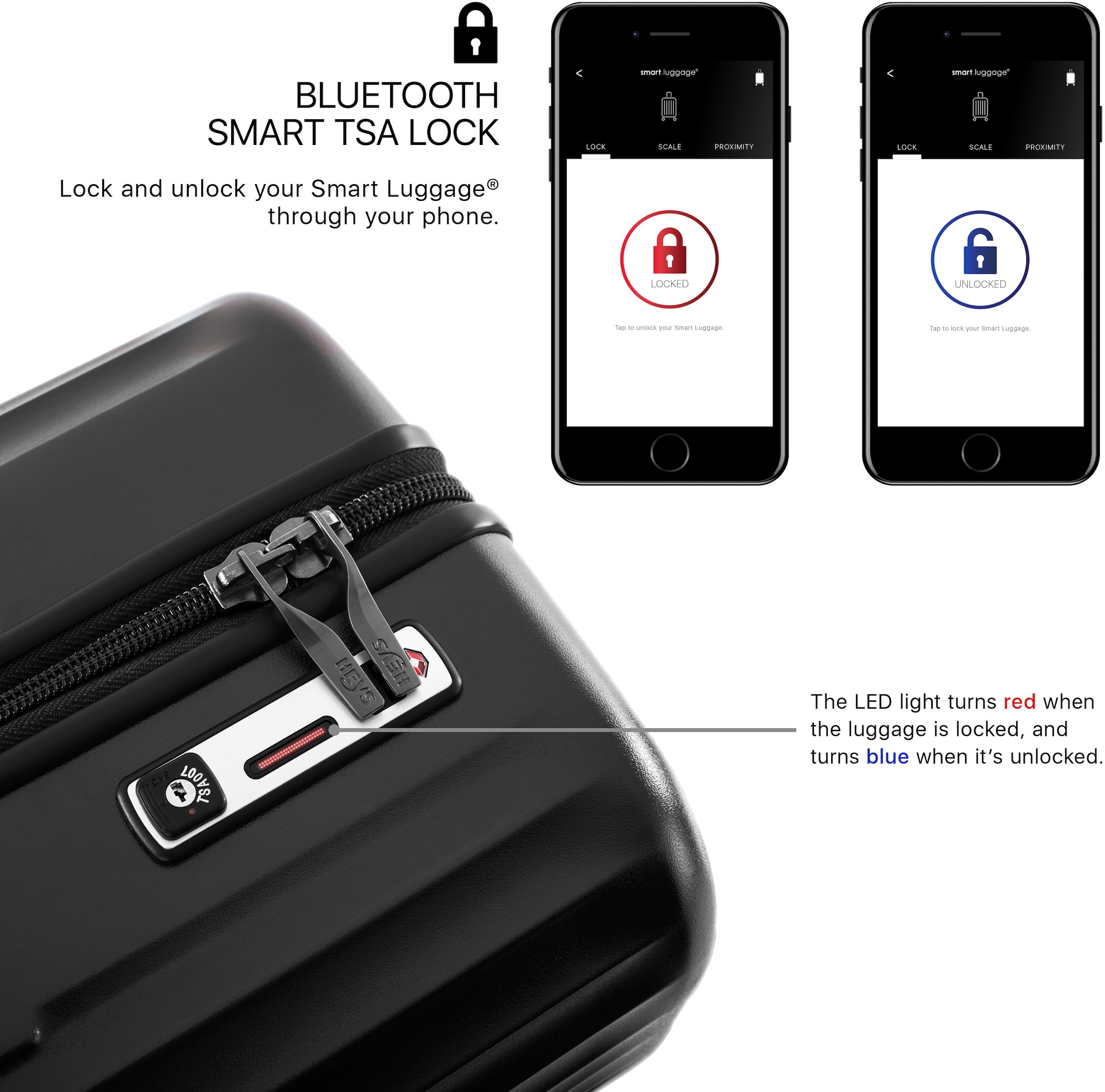 Heys Hartschalen-Trolley »Smart Luggage®, in verschiedenen Farben und Größen«, 4 Rollen, Heys x Joachim Llambi Handgepäck Smart Gepäck mit App-Funktion
