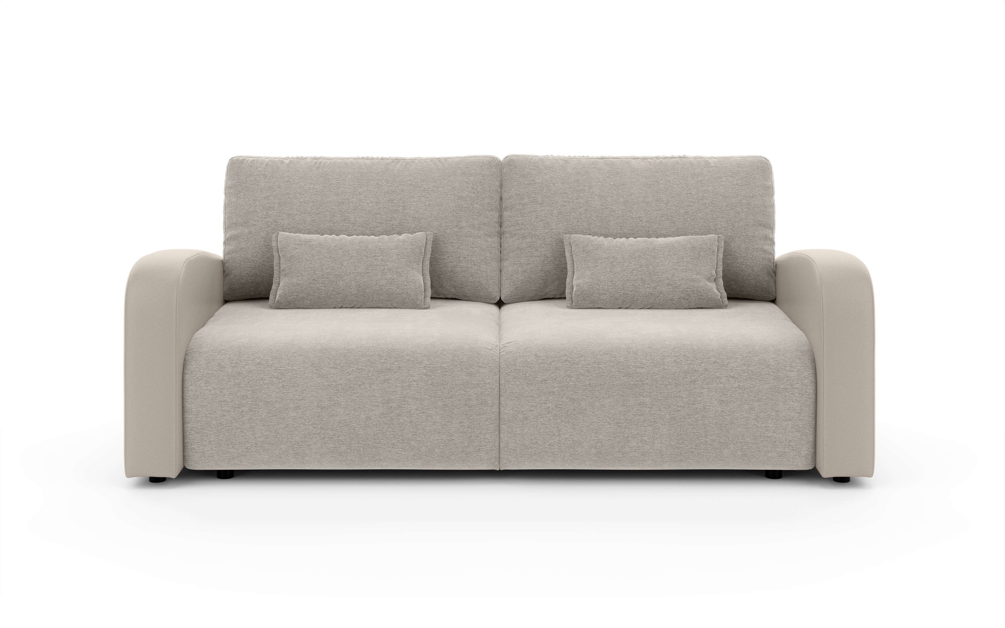 INOSIGN 3-Sitzer »JIGGS wahlweise Schlafsofa mit Bettkasten, Maße B/H/T: 228/96/110 cm«, Sofa mit Wellenunterfederung, enthält 2 Rückenkissen und 2 Zierkissen