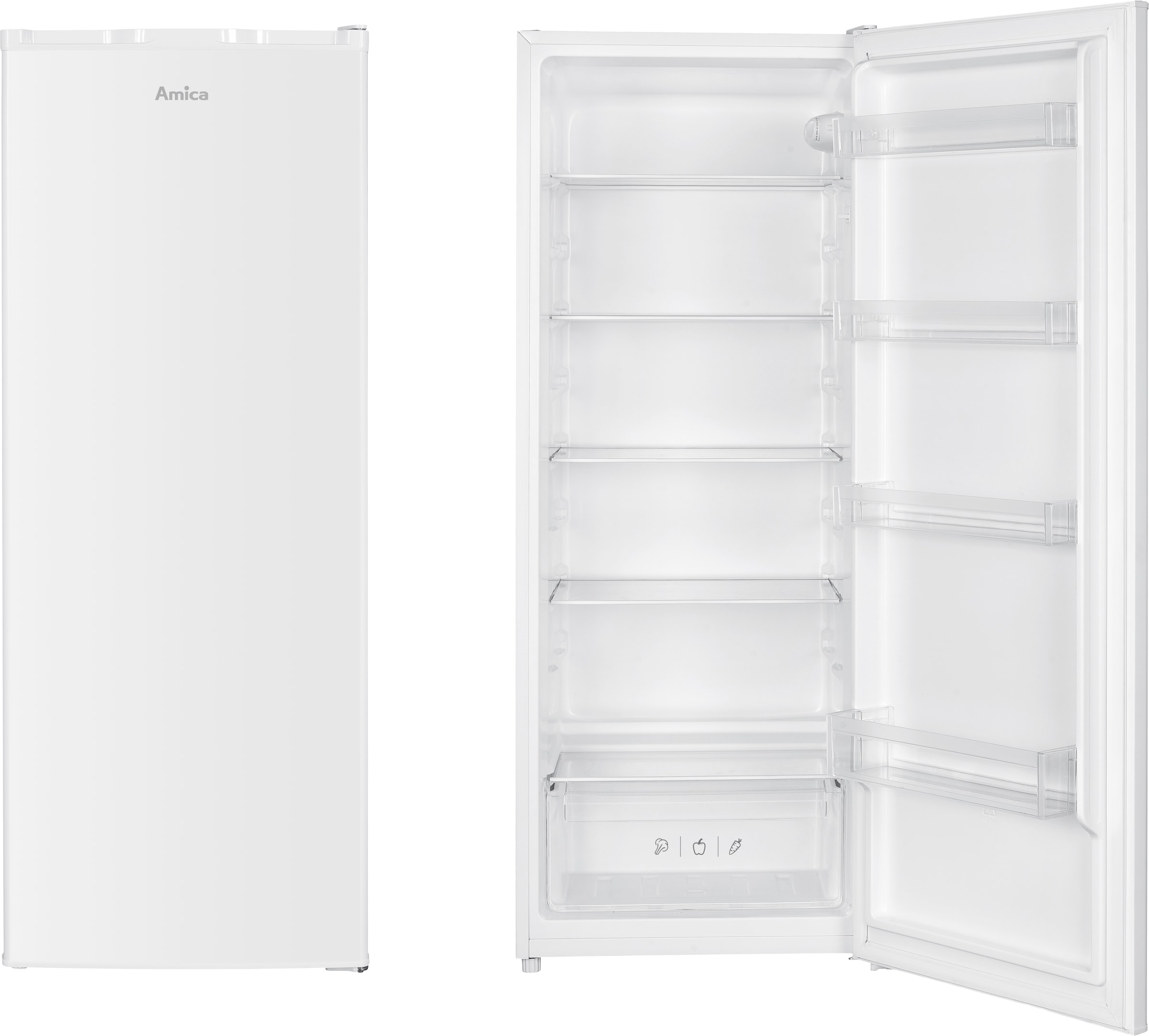 Amica Vollraumkühlschrank »VKS 354 133 W« 143 cm hoch 55 cm breit Großer Innenraum, schlankes Format – passt perfekt