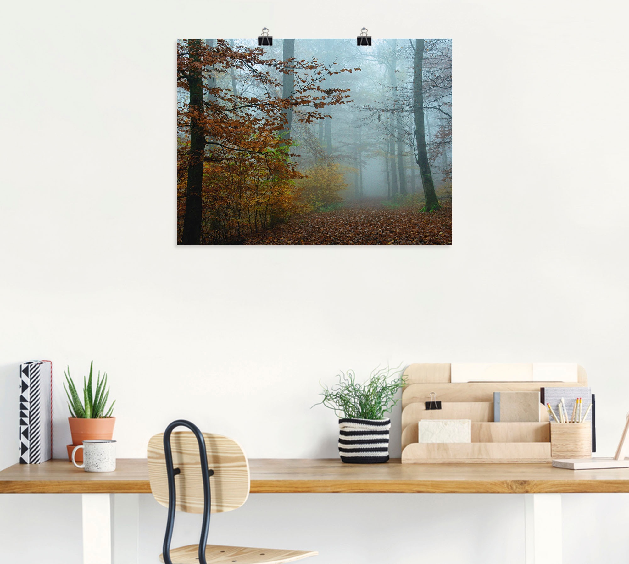Artland Wandbild »Nebel im Herbstwald«, Wald, (1 St.), als Leinwandbild, Poster, Wandaufkleber in verschied. Größen