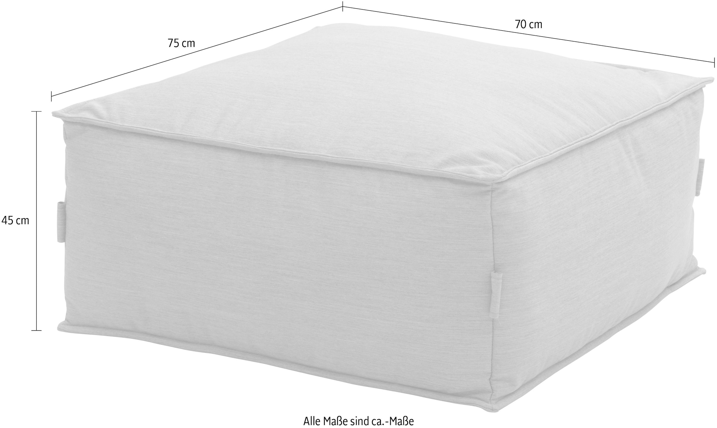 DOMO collection Hocker »Fiu für Terrasse, Balkon, Garten, Camping - wetterfest«, Aufblasbarer Outdoor Sitzhocker 75 x 70 cm, klein verstaubar
