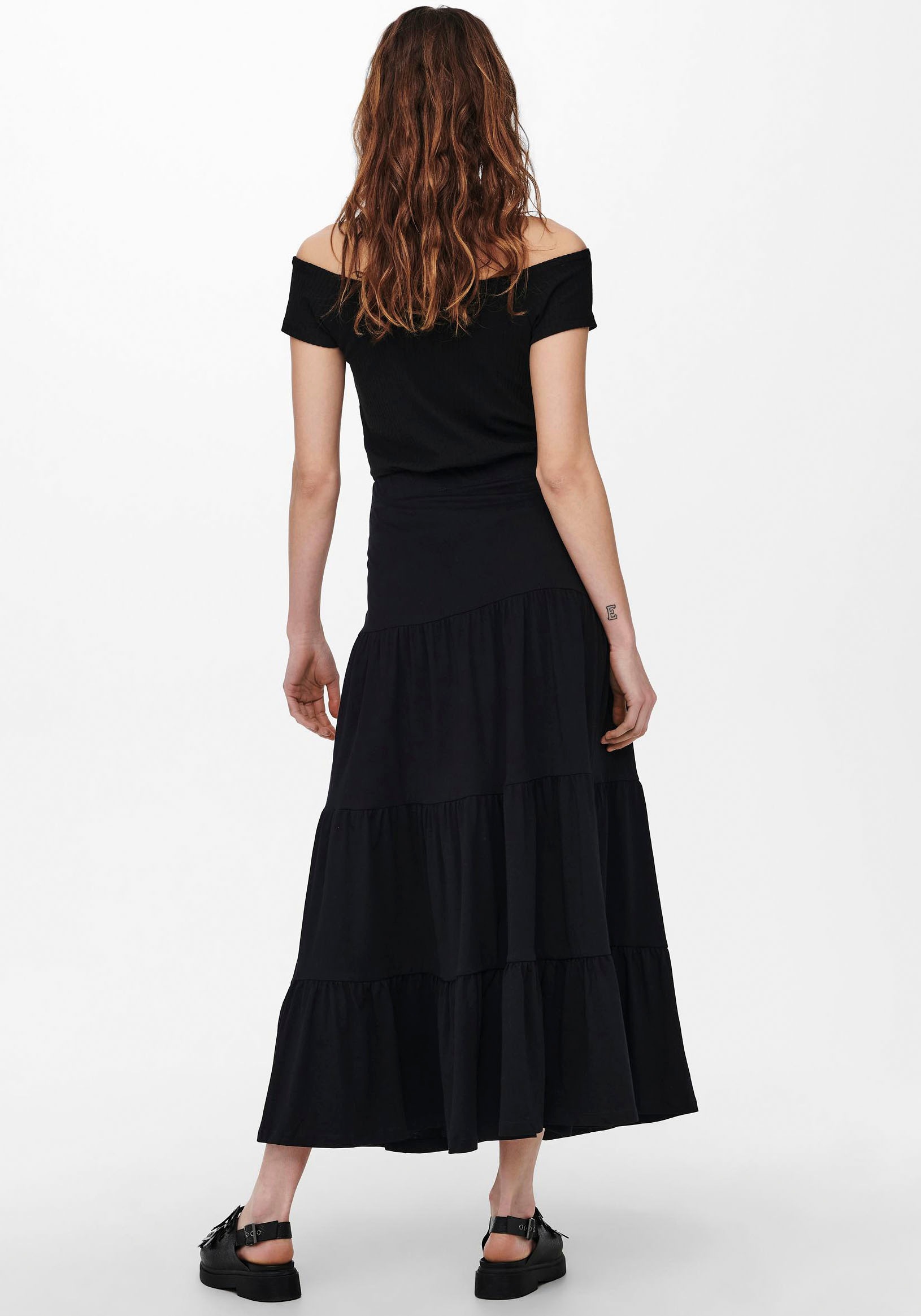 ONLY Maxirock »ONLMAY MAXI SKIRT« Baumwolle, mit Volant