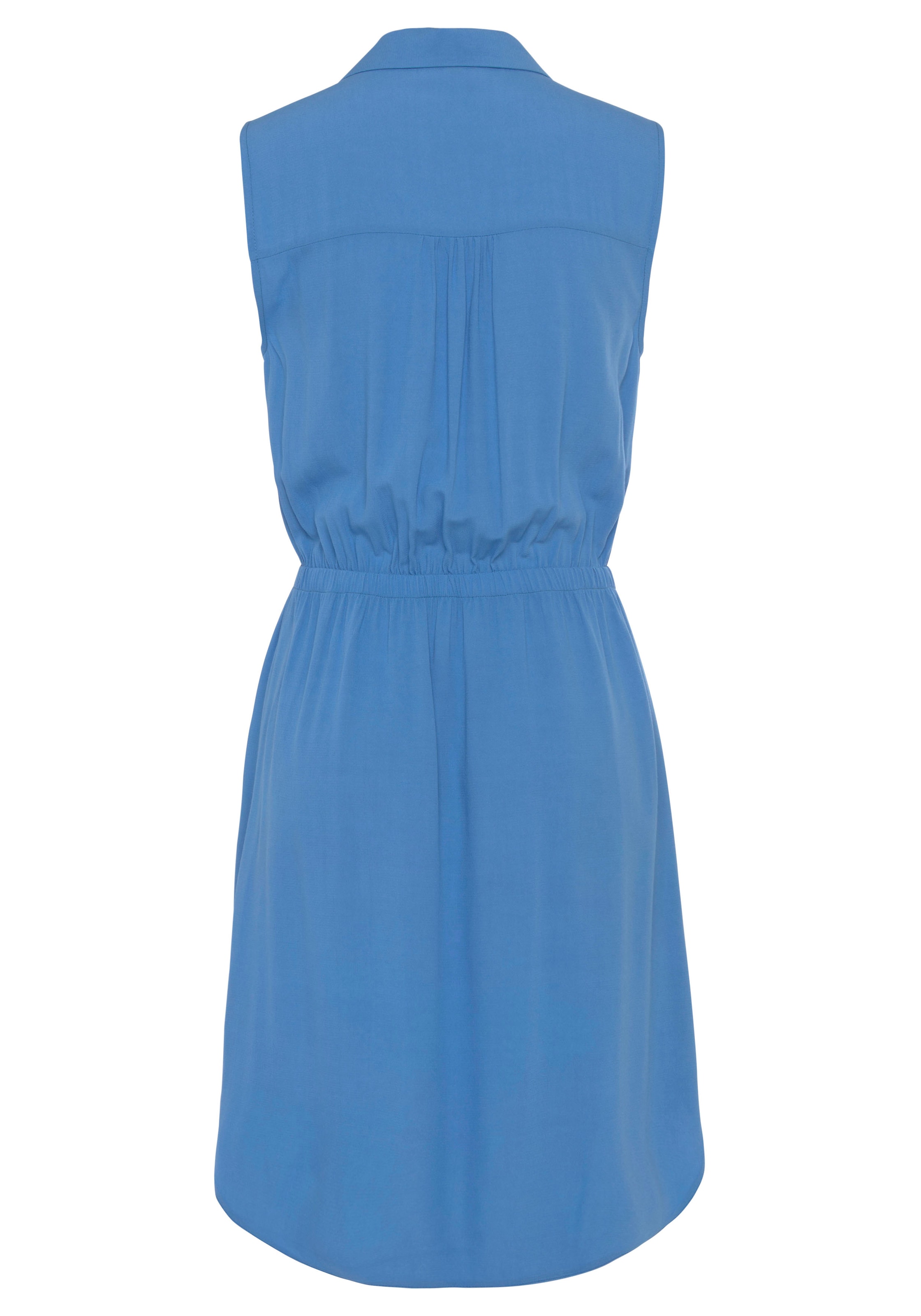 LASCANA Sommerkleid, Hemdblusenkragen und V-Ausschnitt, Blusenkleid mit Gummizug