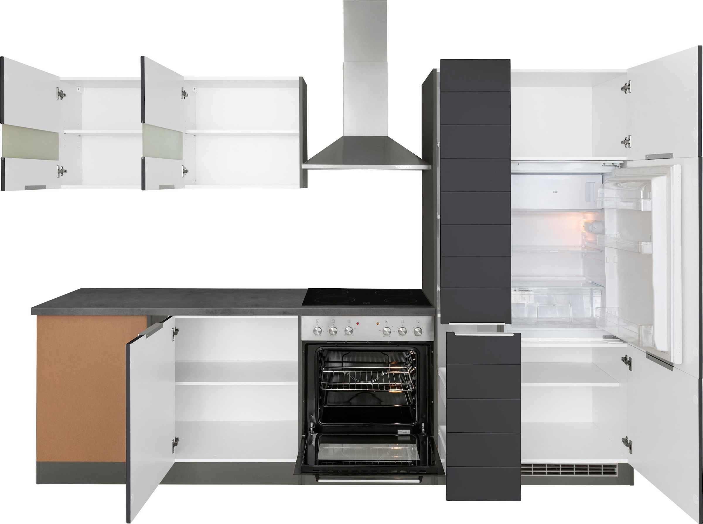KOCHSTATION Winkelküche »KS-Luhe«, Stellbreite 240x270 cm, wahlweise mit oder ohne E-Geräten, MDF-Fronten