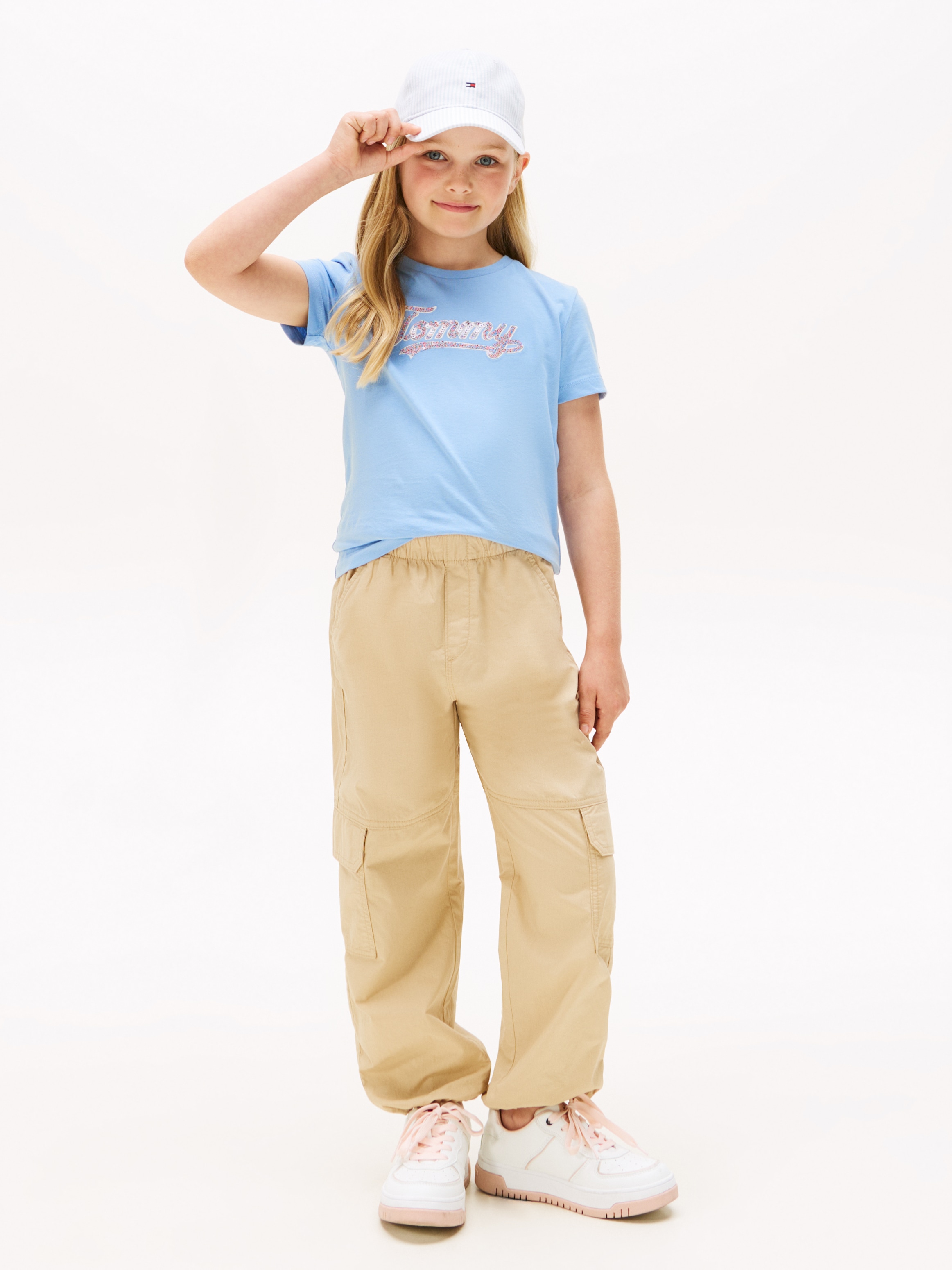 Tommy Hilfiger T-Shirt »TOMMY SCRIPT SEQUINS TEE SS«, für Kinder bis 16 Jahre, mit Pailletten