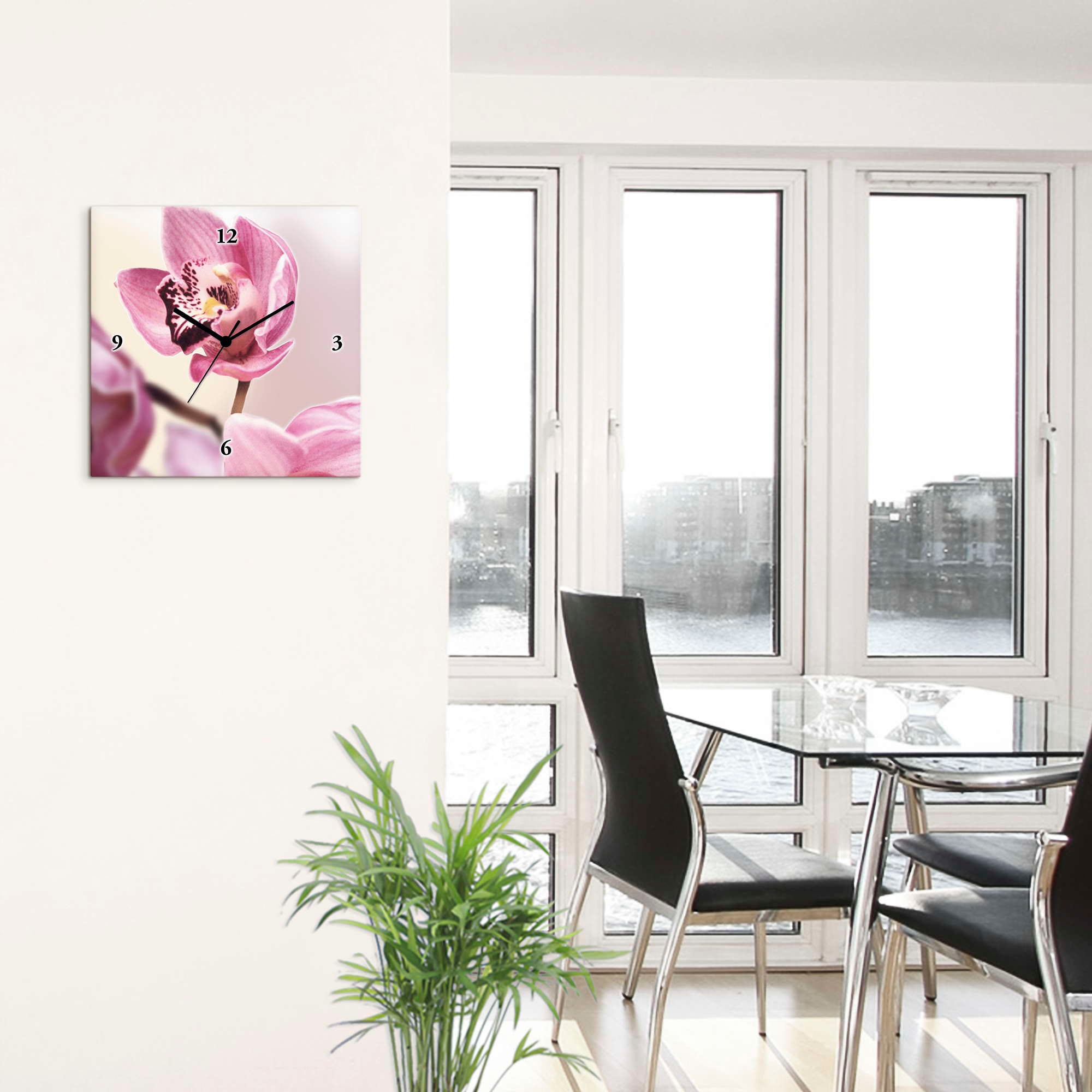 Artland Wanduhr »Rosa Orchidee«