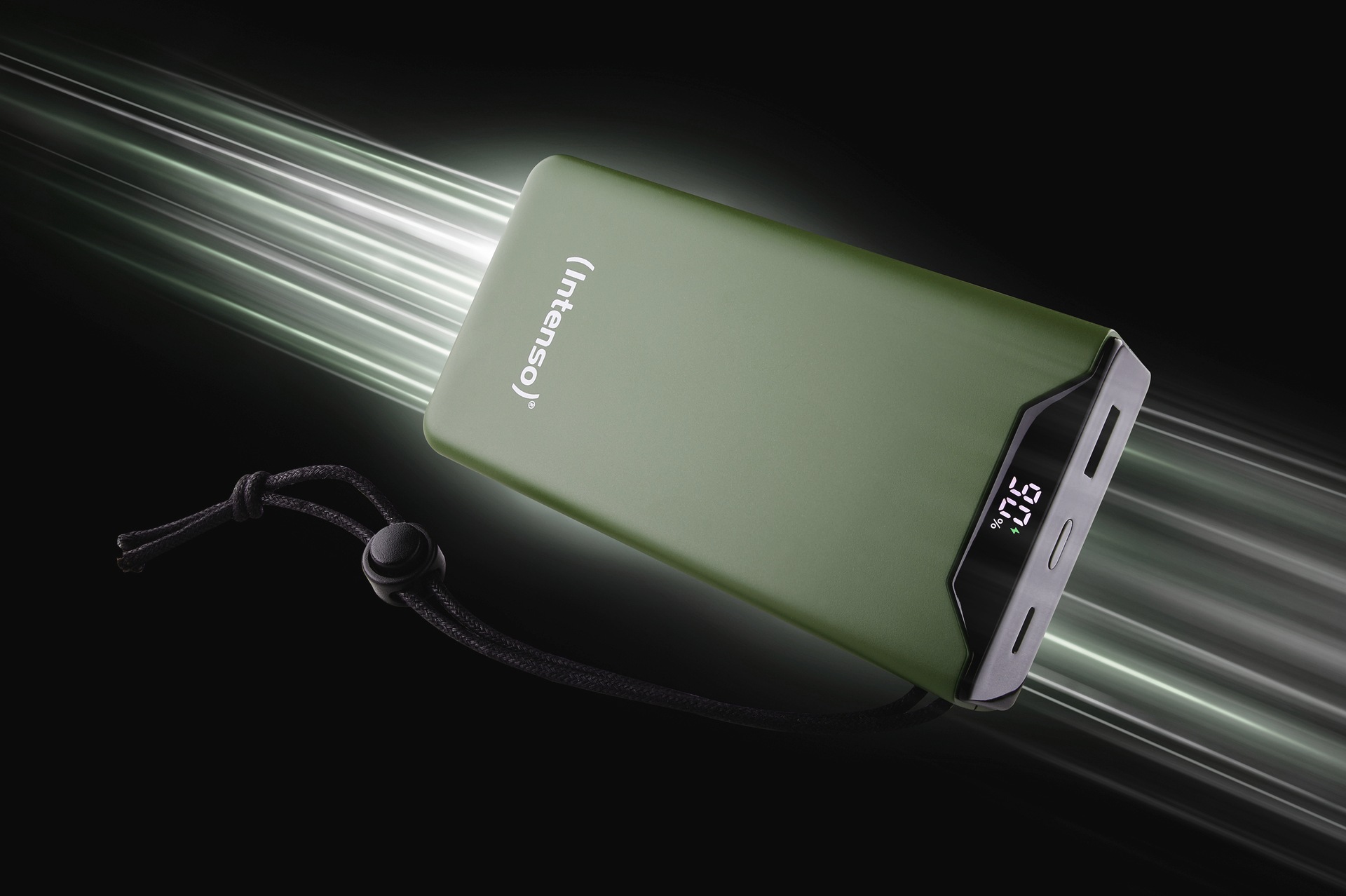 Intenso Powerbank »F20000 20.000 mAh 20 W«, Intenso Power Bank F20000 green, Power Delivery und Qualcomm Quick Charge 3.0, mit USB-C zu USB-C Kabel
