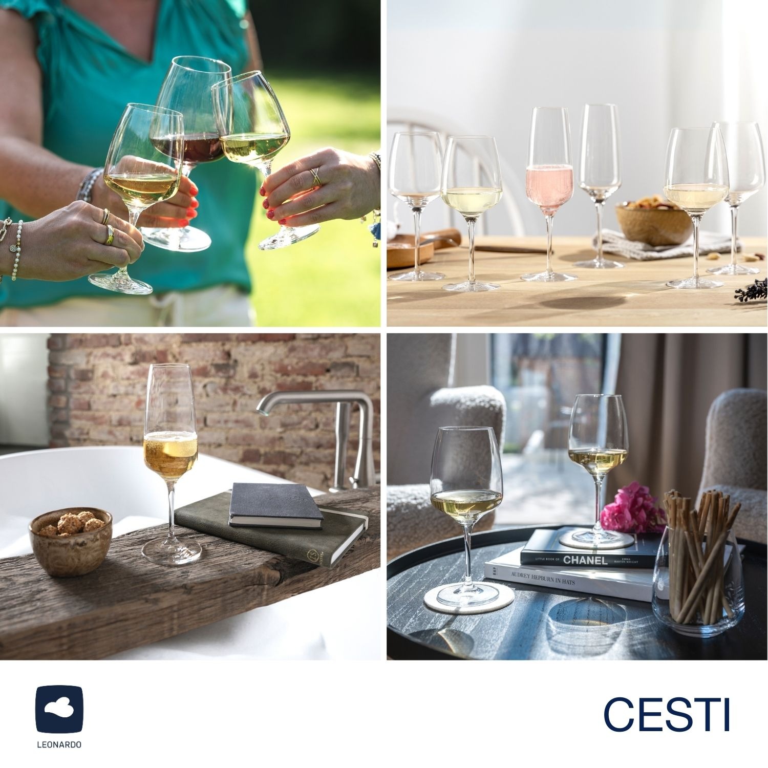 LEONARDO Gläser-Set »CESTI + Poliertuch, 13-teilig«, (Set, 13 tlg.), 4 Sektgläser, 4 Rieslinggläser und 4 Weißweingläser mit Poliertuch