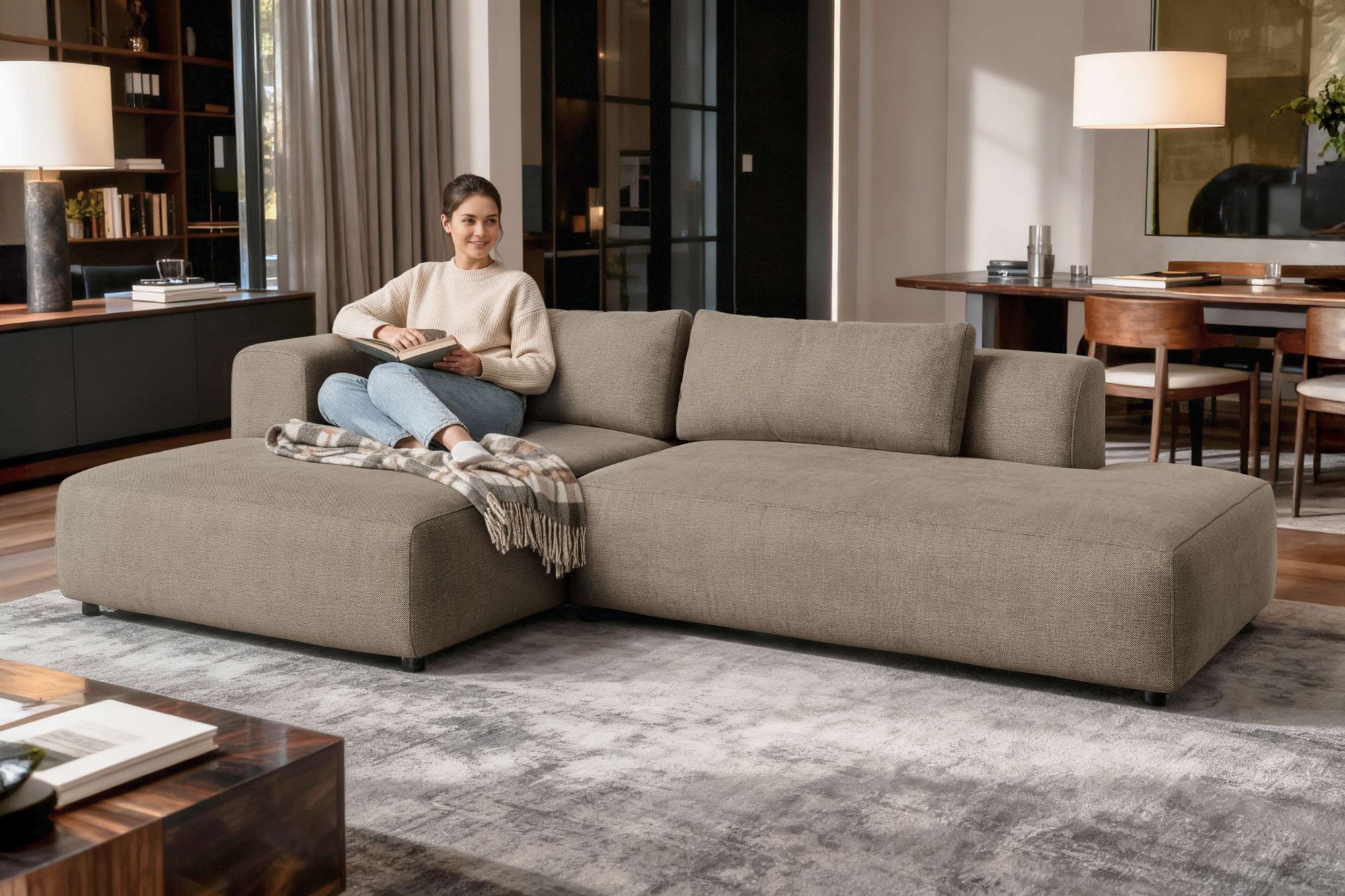 OTTO home Ecksofa »TIARRA Design-Sofa mit Ottomane recht/links bestellbar, günstig online kaufen
