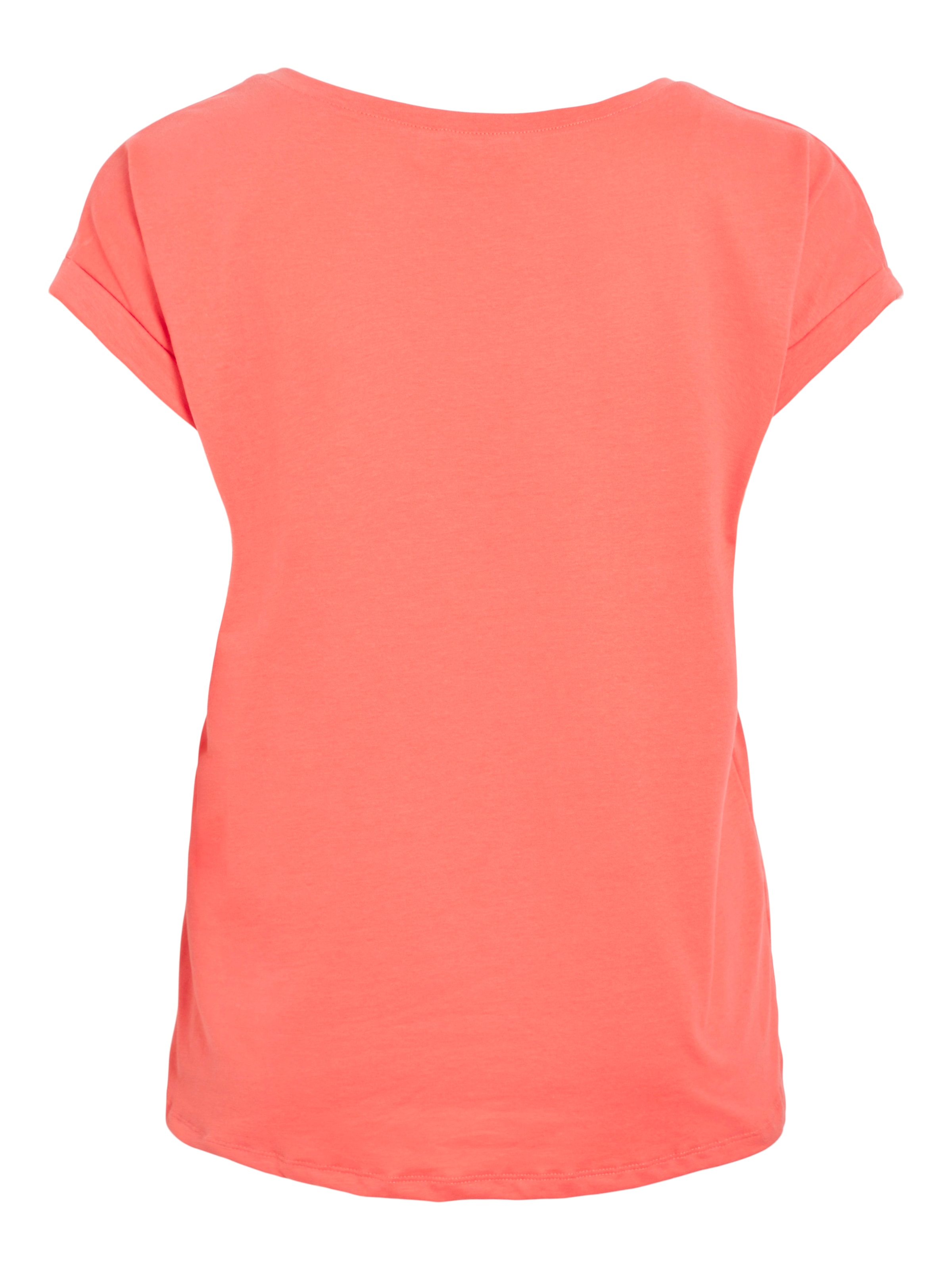 Vila Rundhalsshirt »VIDREAMERS NEW PURE T-SHIRT/SU-NOOS« Basic Damen-T-Shirt mit Rundhalsausschnitt und umgeschlagenen Ärmeln