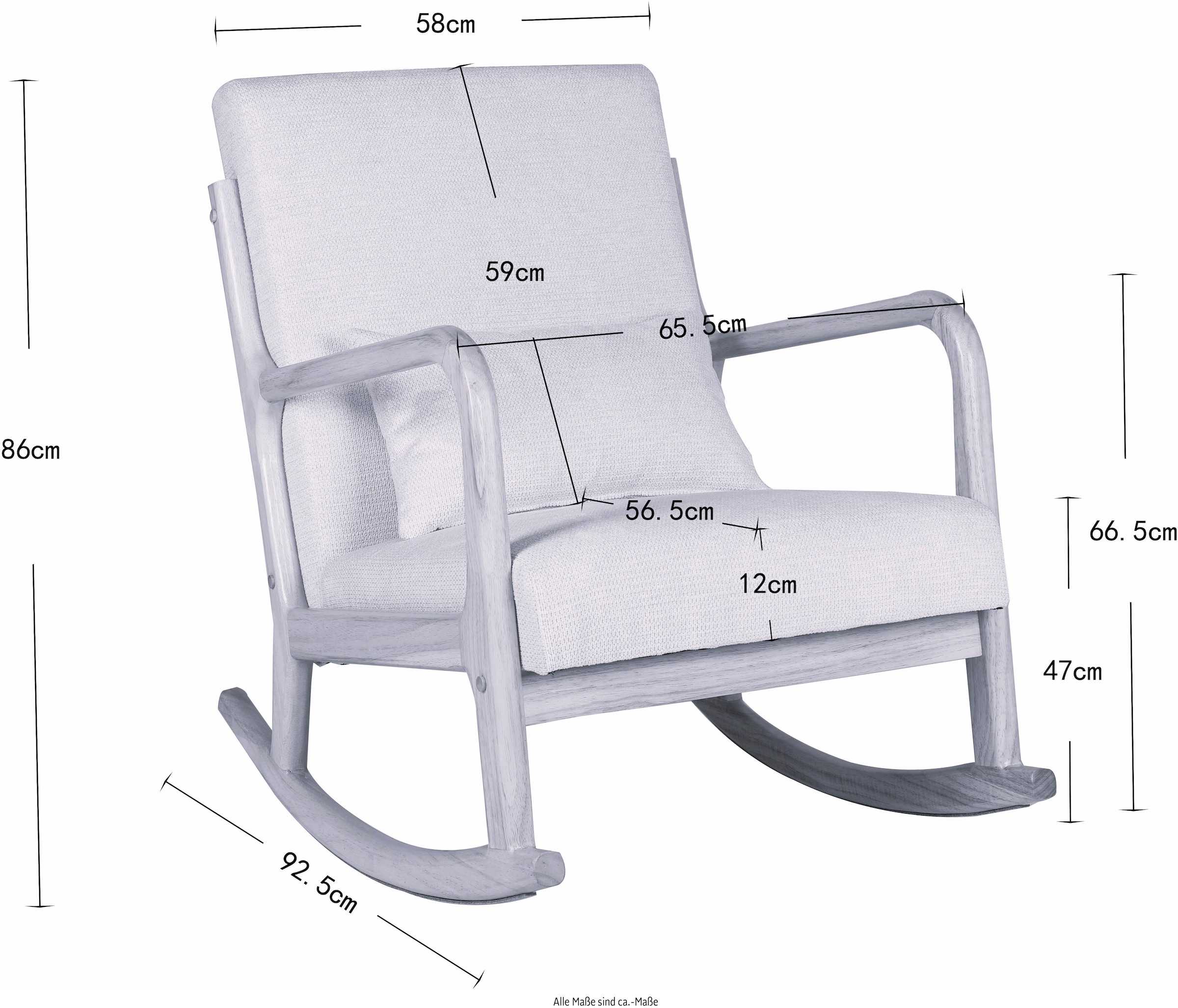 Home affaire Schaukelsessel »TRAMOLÉ«, Relaxsessel, TV-Sessel, Lese-Sessel in Cord und Webstoff