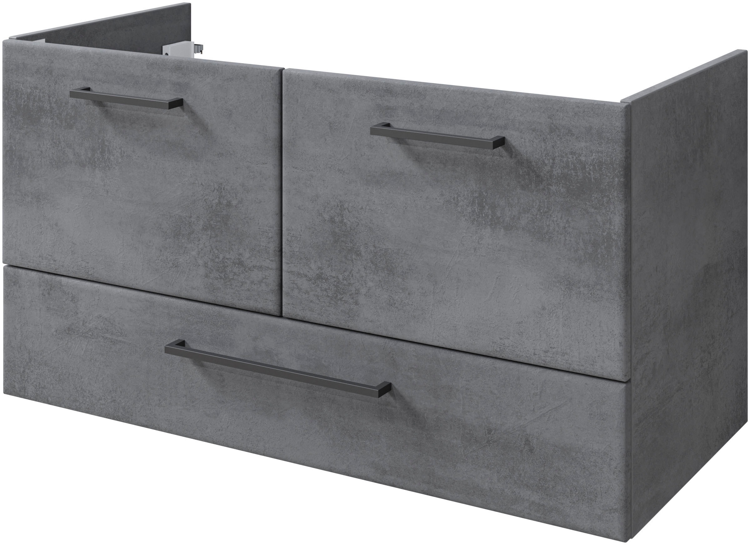 Saphir Badmöbel-Set »Quickset 945 3-teilig, Keramik-Waschtisch mit LED-Spiegelschrank«, (4 St.), Unterschrank, 6 Türen, 3 Schubladen, 8 Einlegeböden, inkl. Türdämpfer