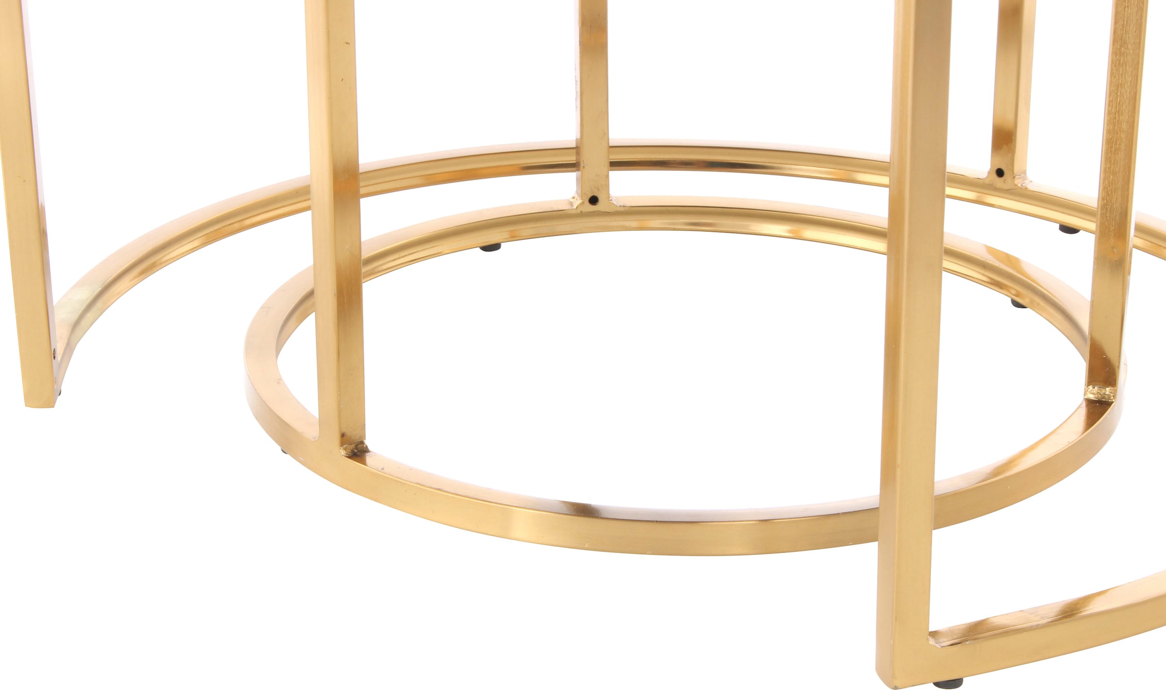 Kayoom Sitzhocker »Hocker Myla 2er-Set, praktisch ineinander schiebbar«, (Set, 2 St.), ineinander schiebbar, rund, gesteppt, mit Zierknöpfen