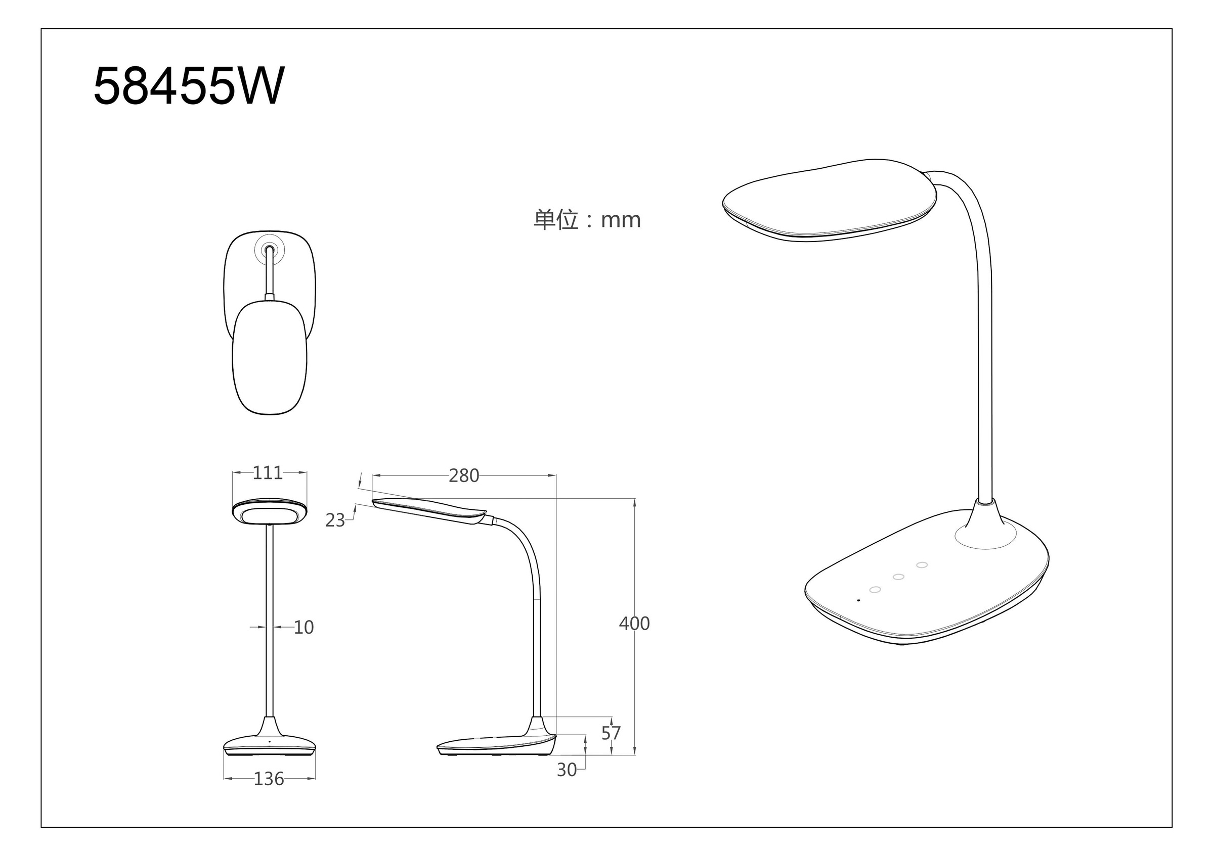 GLOBO LIGHTING LED Tischleuchte »BOTAL«, Leuchtmittel LED-Modul | LED fest integriert, Tischlampe/Arbeitszimmer/Bürotischleuchte/weiß