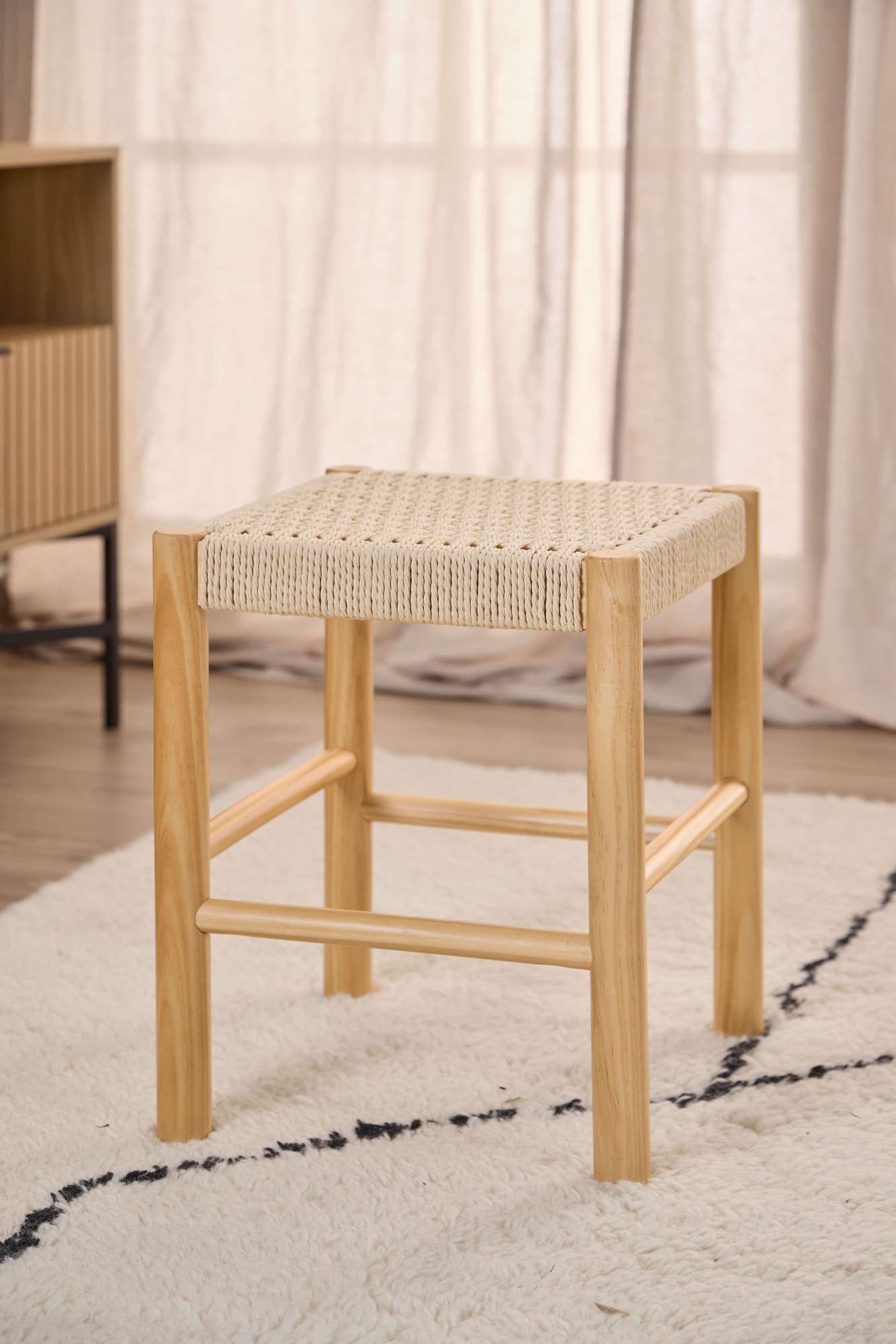 ACTONA GROUP Stuhl "Alvin, Hocker" () Hocker, off-white Papiergeflecht, mit günstig online kaufen