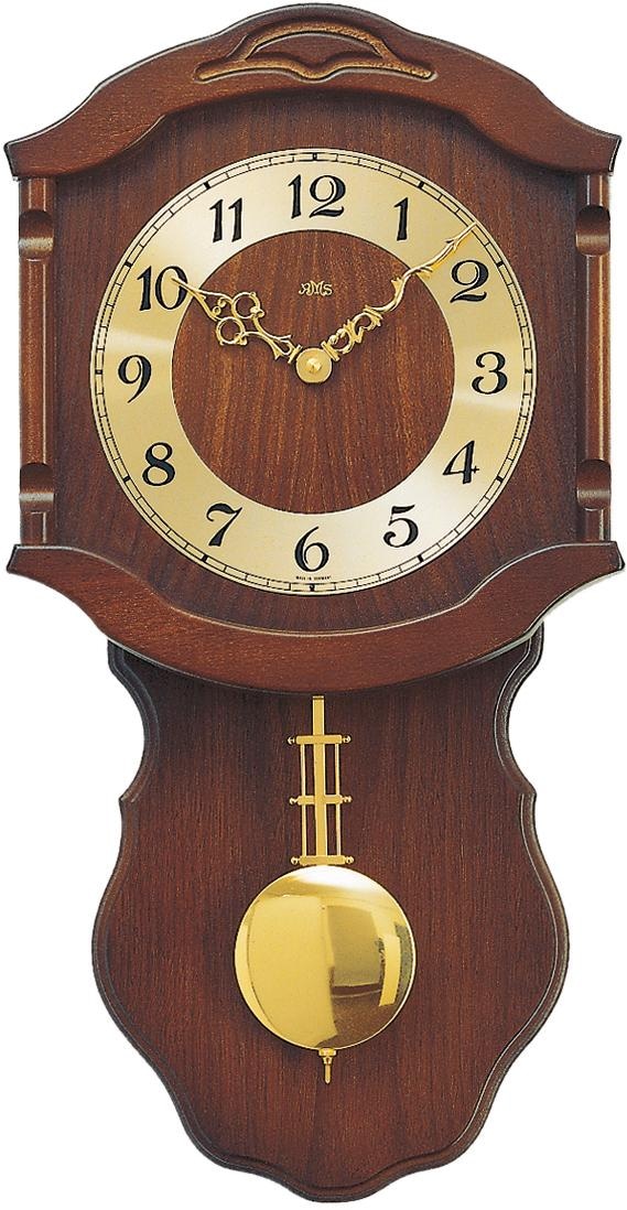 AMS Pendelwanduhr »W964/1«, Quarzuhr, Holzgehäuse, Buche,Esszimmer,Wohnzimm günstig online kaufen