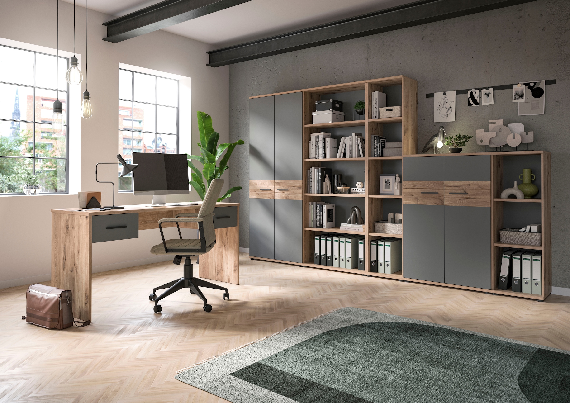 INOSIGN Aktenregal »Riga, Höhe 122 cm, 3 Fächer«, Regal, Büroregal, Büroschrank, Aktenschrank, Stauraumregal