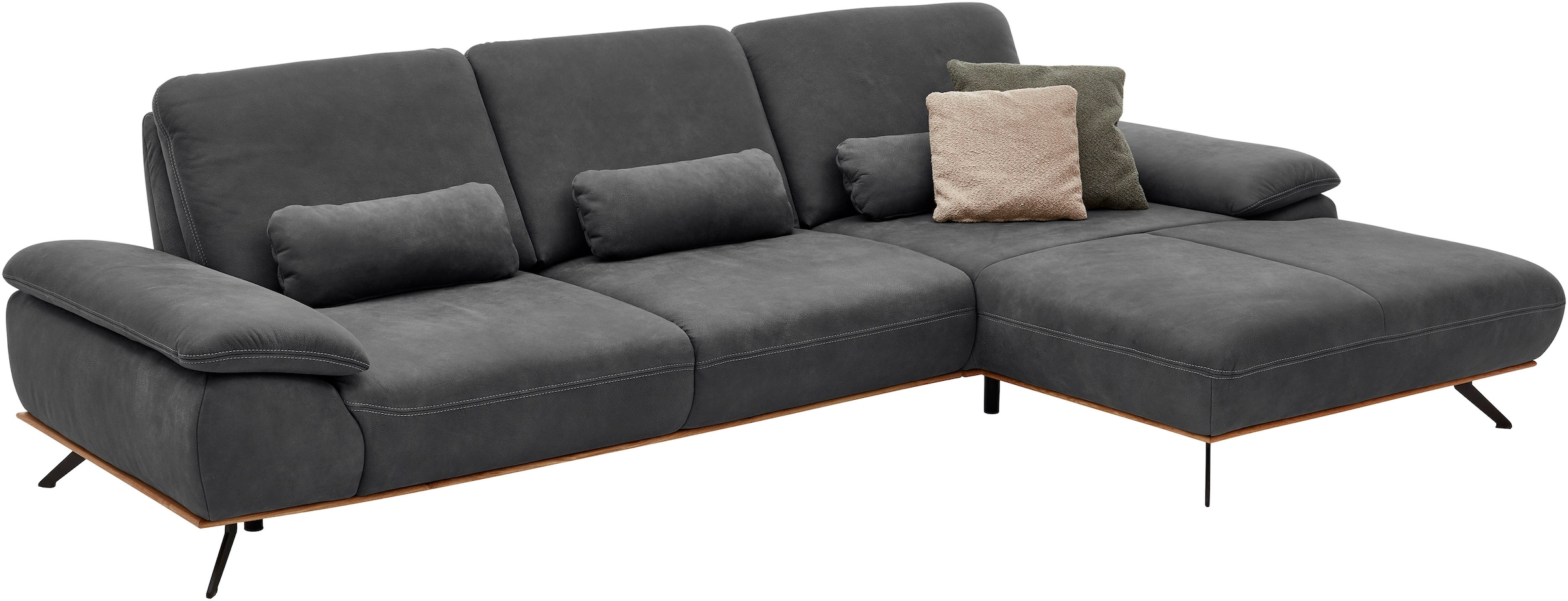 Die PlanBar Ecksofa »PN-EM18063 L-Form«, wahlweise mit echt bezogenem Rücken und Sitztiefenverstellung