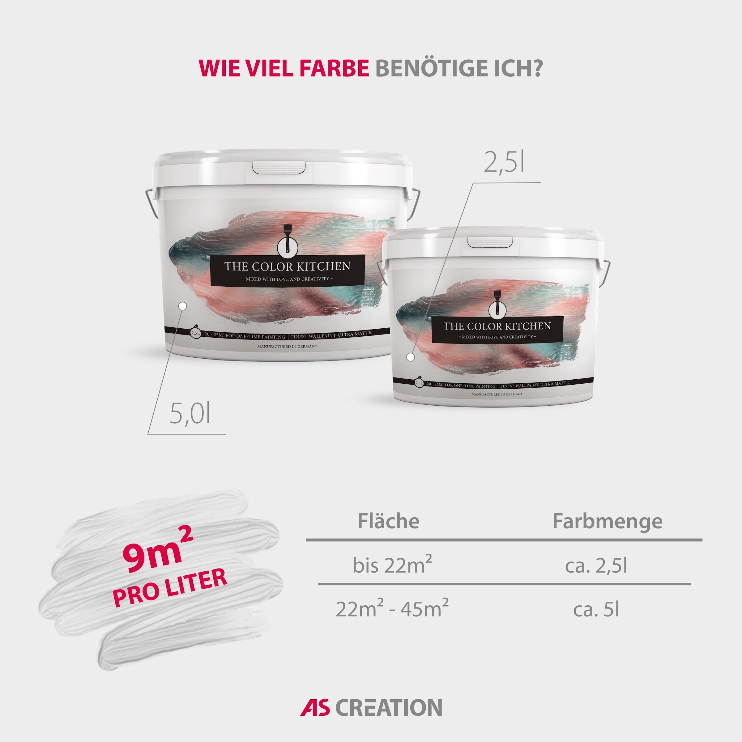 A.S. Création Wand- und Deckenfarbe »Seidenmatt Innenfarbe THE COLOR KITCHEN« für Wohnzimmer Schlafzimmer Flur Küche, versch. Lilatöne