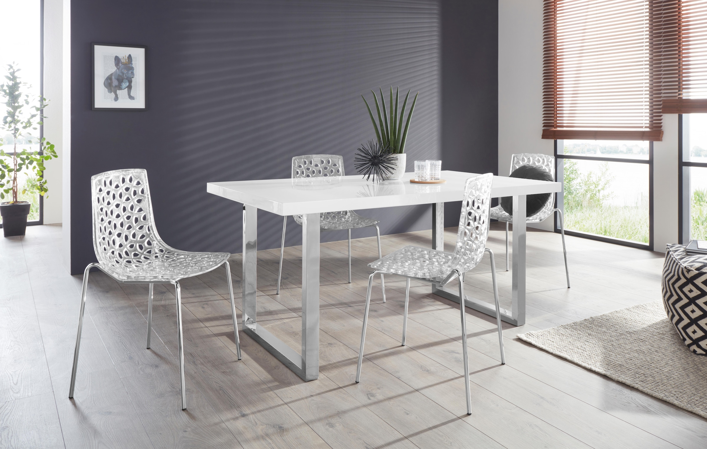 Paroli Esstisch »Manger«, Breite 180 cm, mit U-Gestell aus Edelstahl
