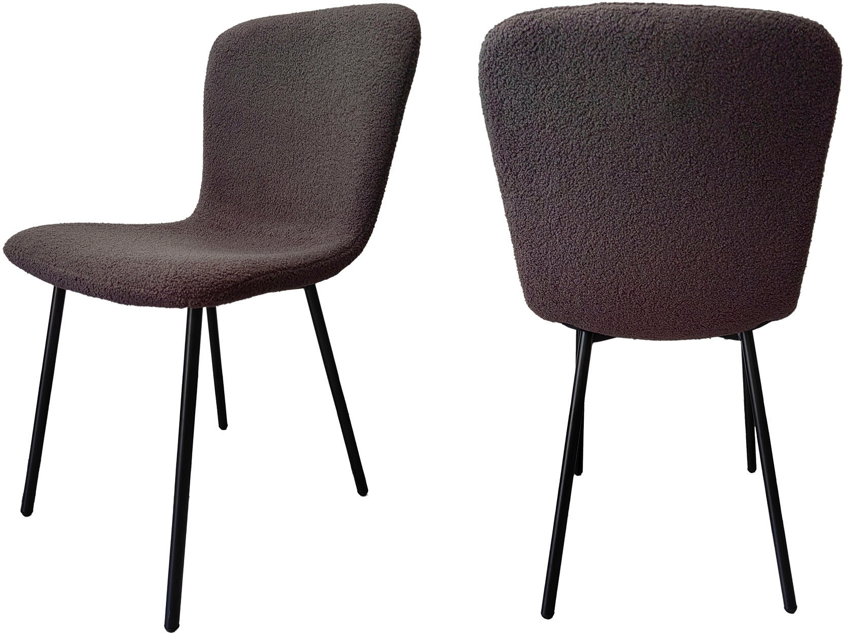 SalesFever 4-Fußstuhl, (Set), 4 St., Bouclé, ergonomisch geformte Sitzfläche und Rückenlehne