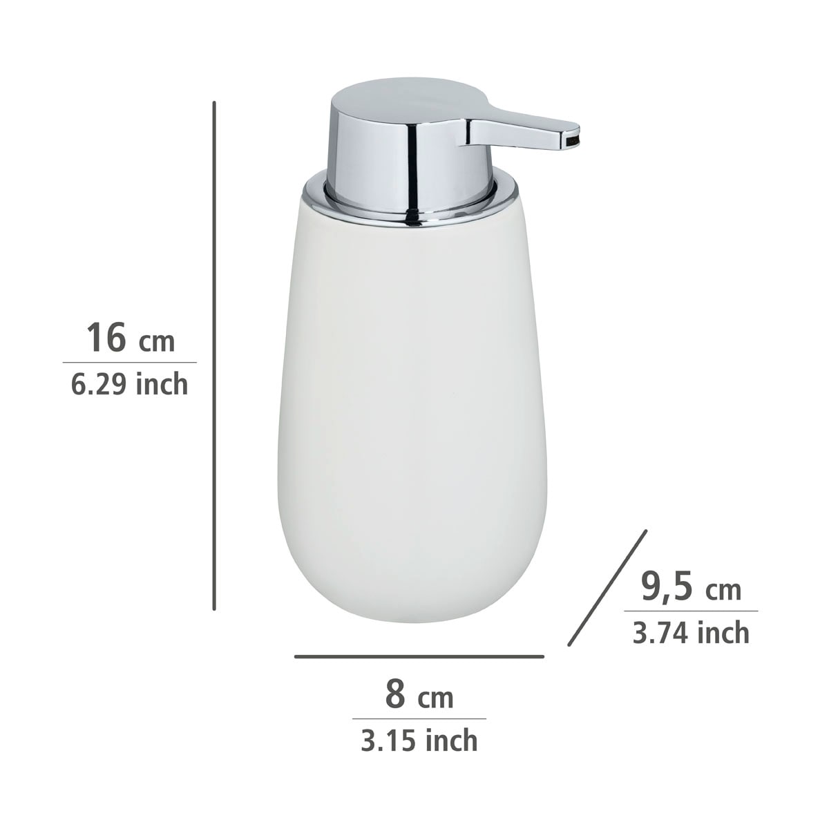 WENKO Seifenspender »Badi«, (1 tlg.), Weiß, Keramik, 320 ml