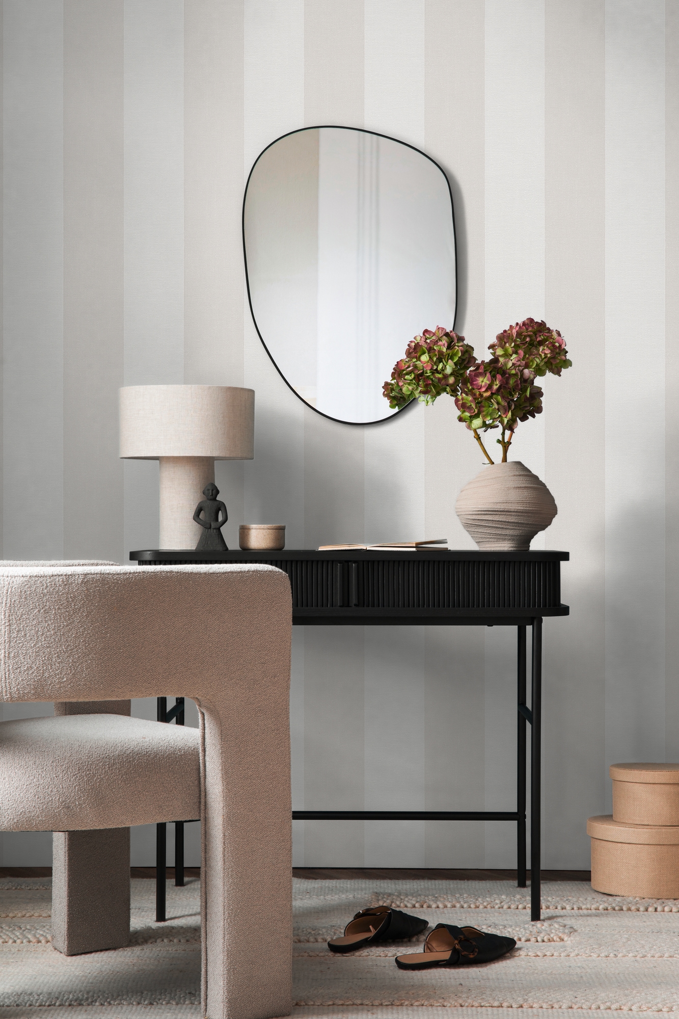 A.S. Création Vliestapete »Pure Elegance Streifen Tapete Mustertapete Landhaus Landhaus«, matt, Vliestapete gestreift für Schlafzimmer Küche Wohnzimmer Streifen Flur
