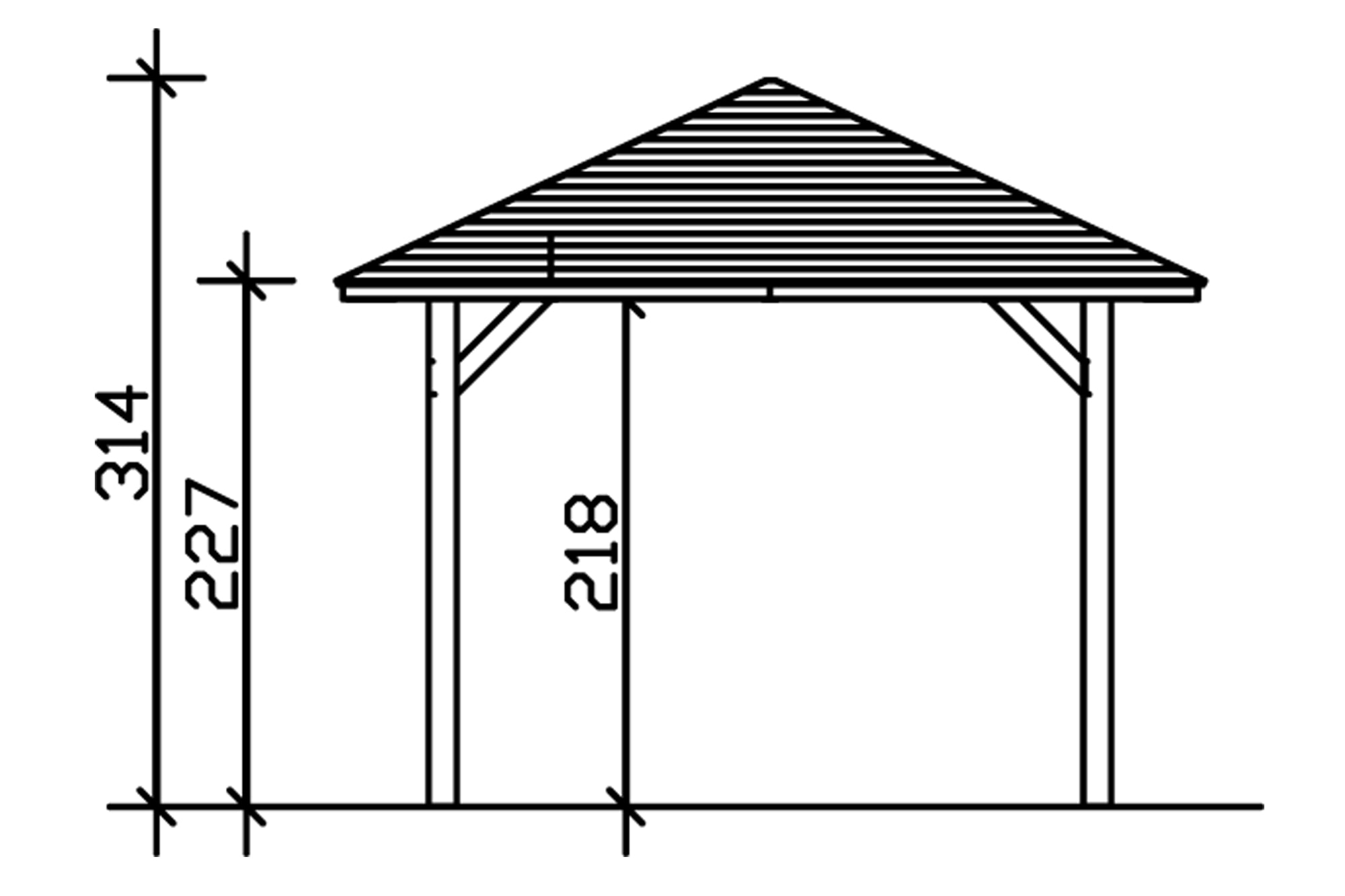 Skanholz Einzelcarport »Taunus«, Holz, 270 cm, Anthrazit