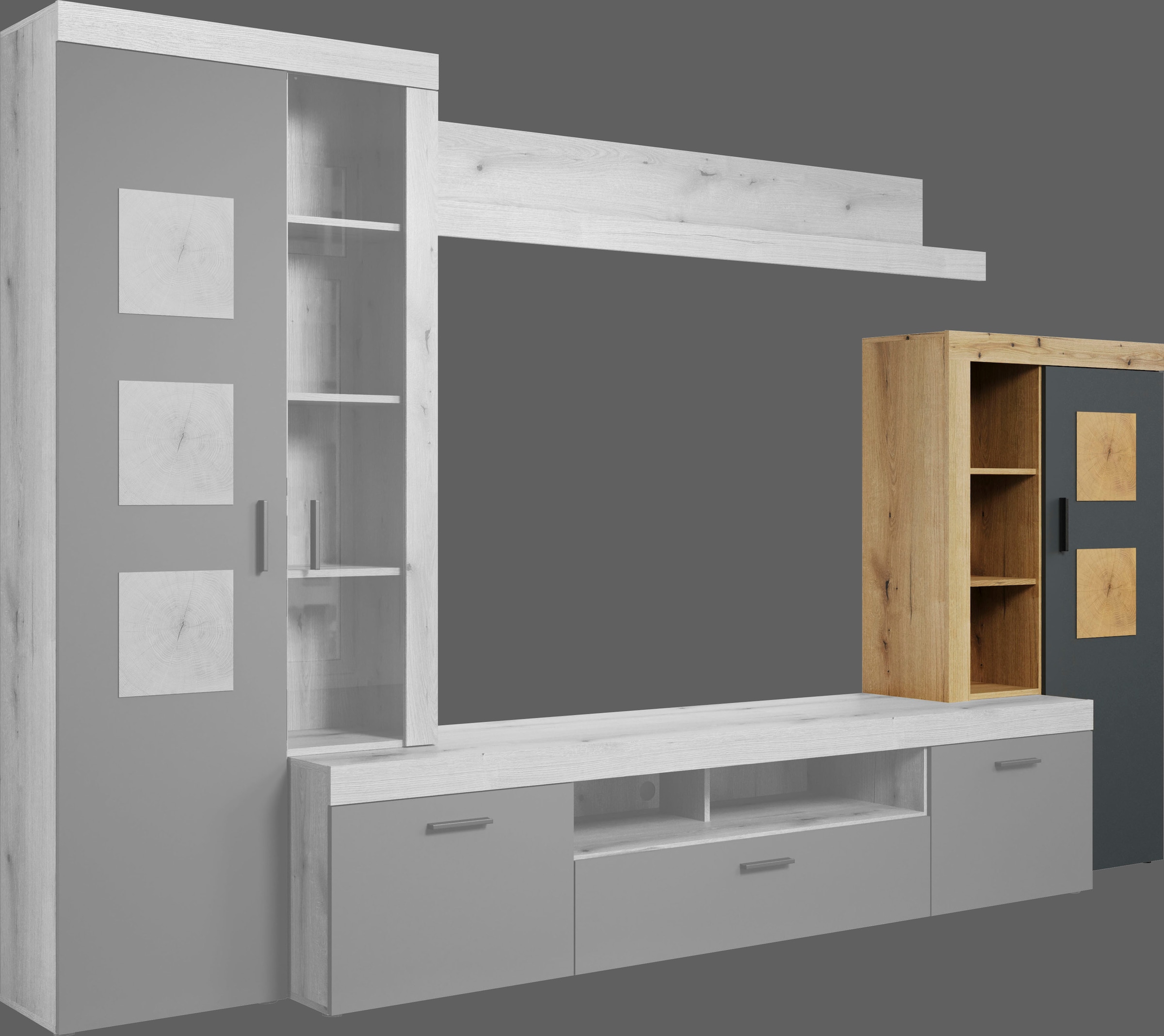 Home affaire Stauraumvitrine »Ghent«, (Packung, 1 St.), Mit Hirnholzapplikationen