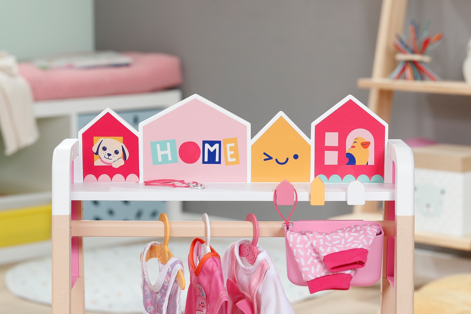Baby Born Puppenkleiderschrank »Kleiderstange« inklusive 3 Kleiderbügel; im Scandi-Design