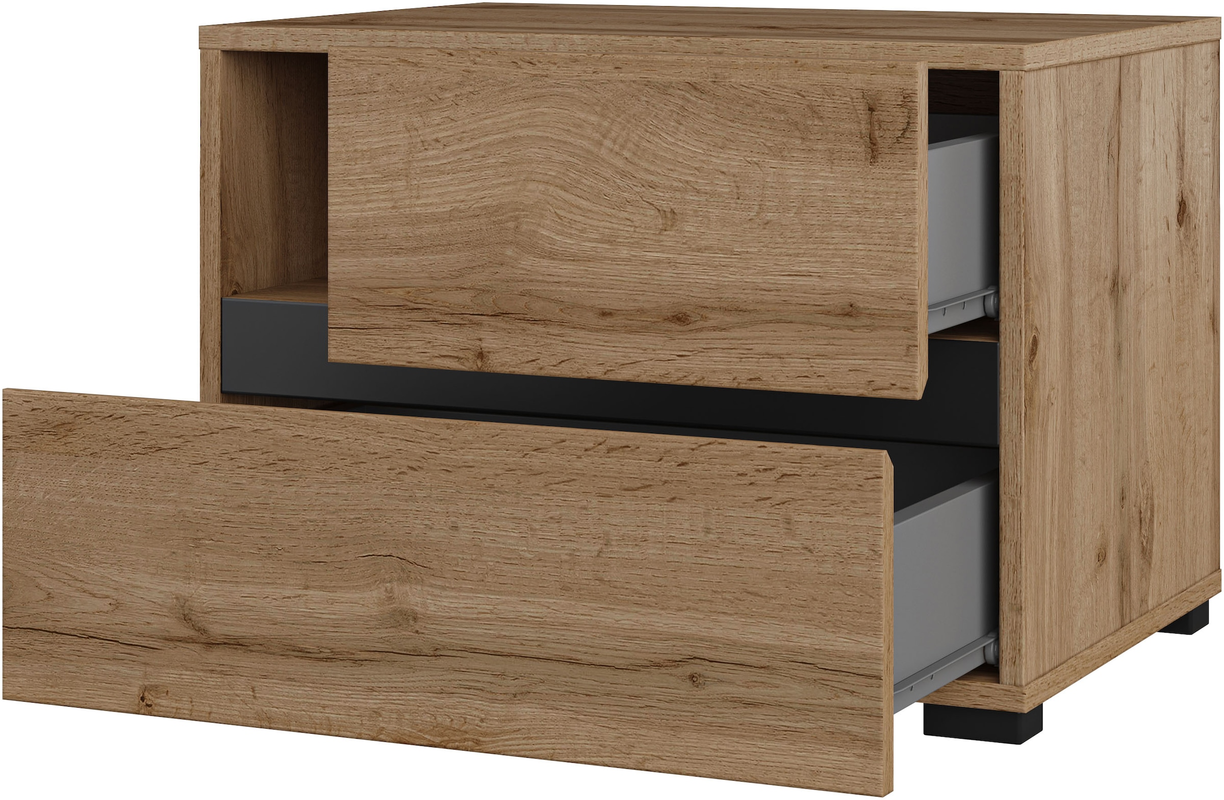 INOSIGN Schlafzimmer-Set »Cross, moderne, grifflose Optik, FSC-zertifiziert«, (4 tlg., Bett 180x200cm, 2 Nachtkommoden, Schrank 2-oder 4-türig), Komplettschlafzimmer-Set