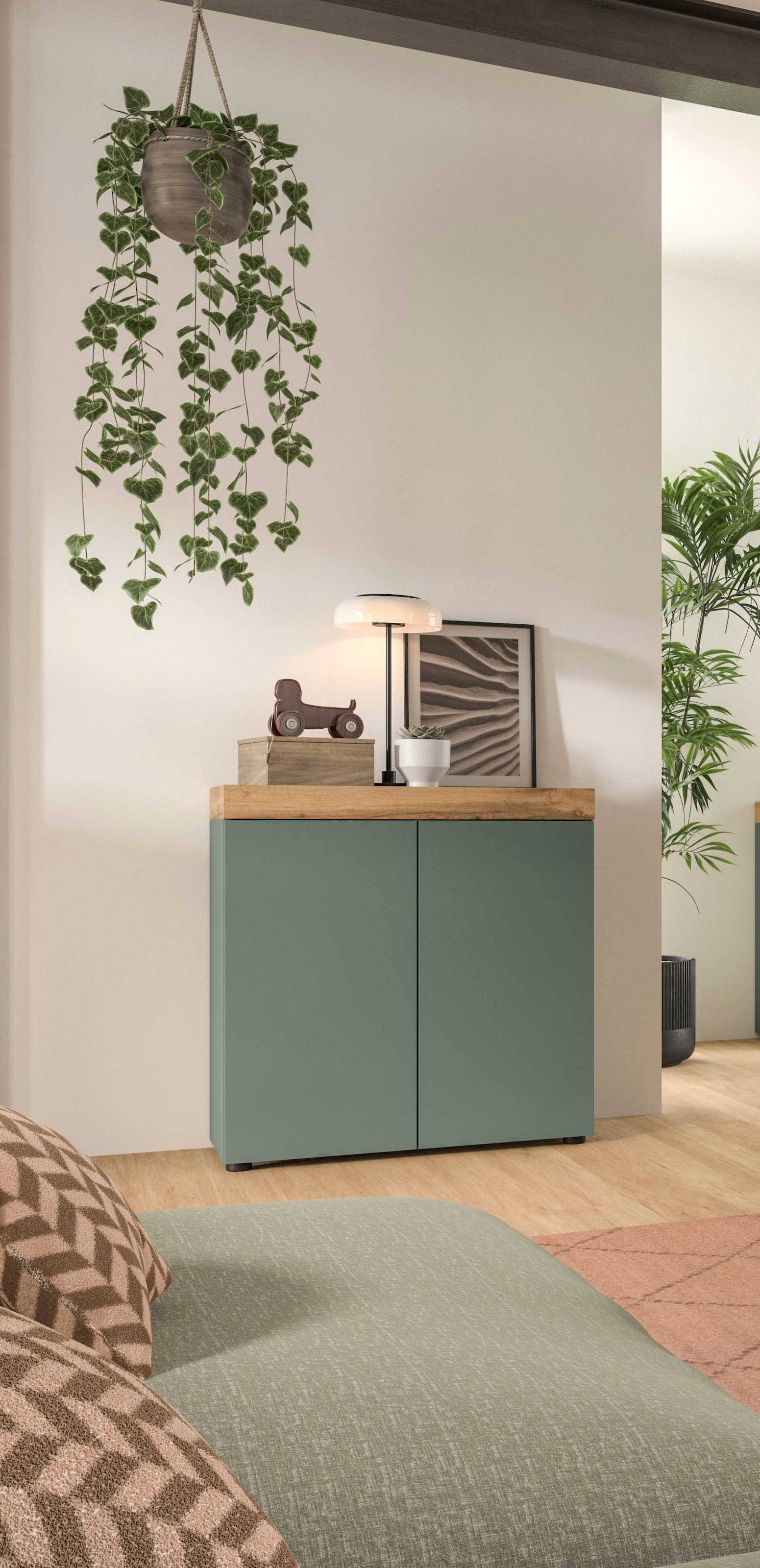 OTTO home Kommode »MAMBO, Breite 77cm, 2 Türen, 4 Fächer, push-2-open« 2 farbige Ausführung, in verschiedenen Farben erhältlich, 1 Stk. tlg. Kommode, Anrichte, Wohnzimmer, Schlafzimmer