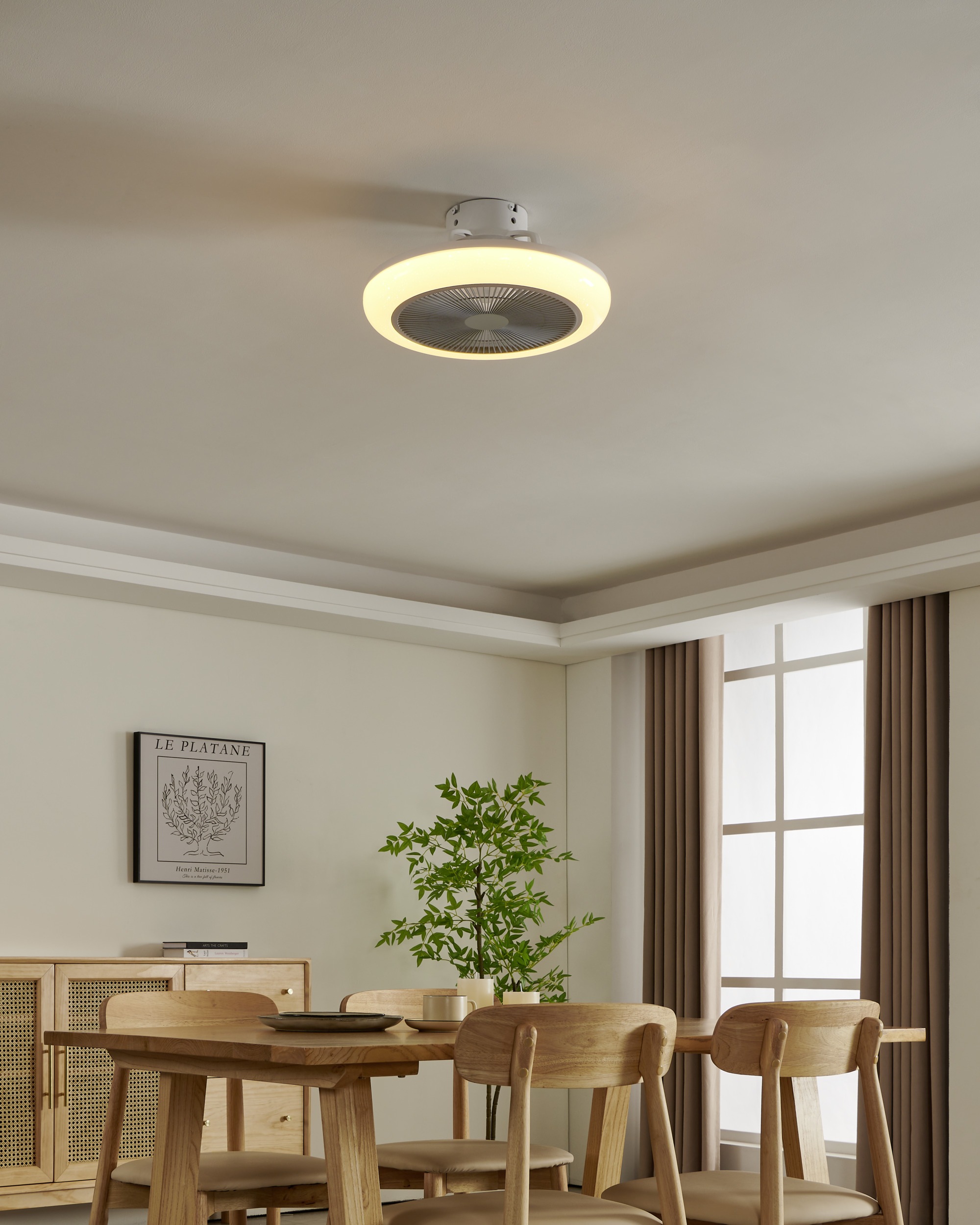EGLO LED Deckenleuchte »KOSTRENA Leuchte und Ventilator - ABS - LED - 3X8,5W - IP20« LED-Modul 1 Stk. Kaltweiß | Neutralweiß | Warmweiß Deckenventilator, Deckenleuchte, Wohnzimmer, Schlafzimmer, H19xØ45,5cm