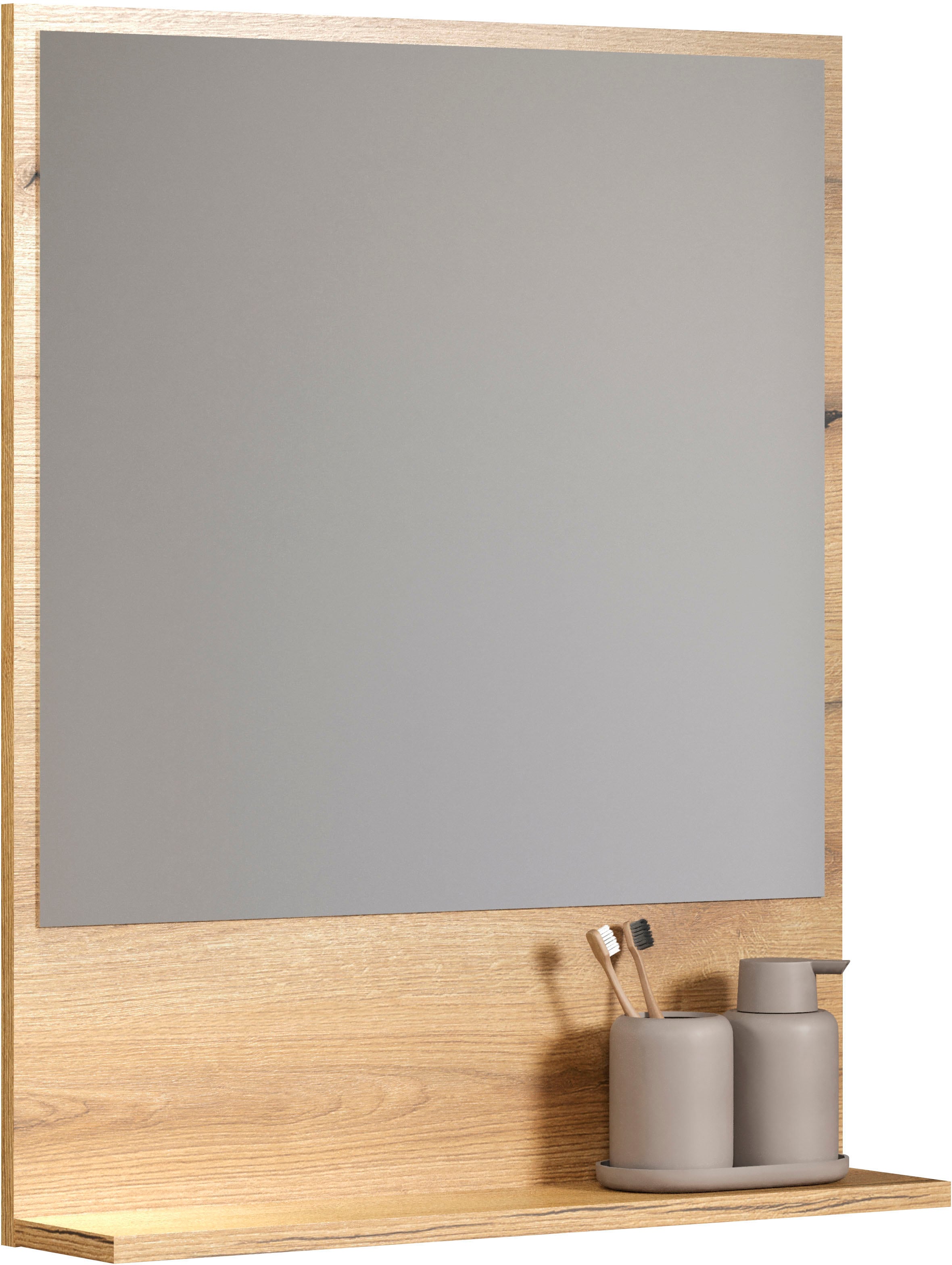 welltime Badspiegel »Amrum«, Eleganter Badezimmerspiegel mit Ablage