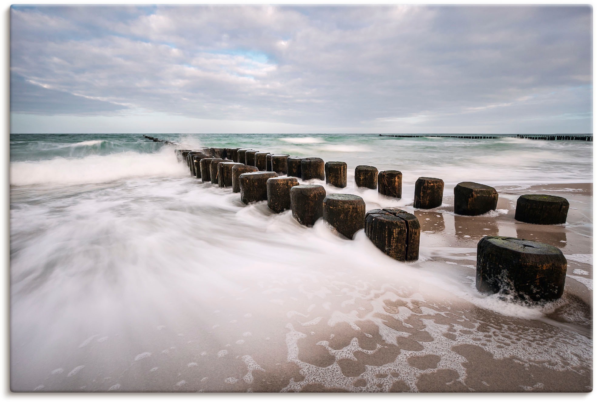 Artland Wandbild »Buhnen an Ostsee an stürmischen Tag«, Küstenbilder, (1 St günstig online kaufen