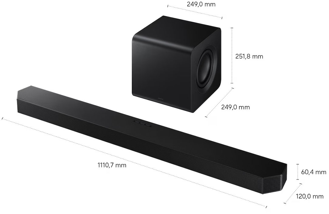 Samsung Soundbar »HW-Q810GH« 5.1.2 (Bluetooth | WLAN (WiFi) Bassregelung | Lautstärkeregelung | Nacht Modus | Pairing 39 W) 5.1.2-Kanal Surround-Sound, Kabelloser 8"-Subwoofer, Dolby Atmos