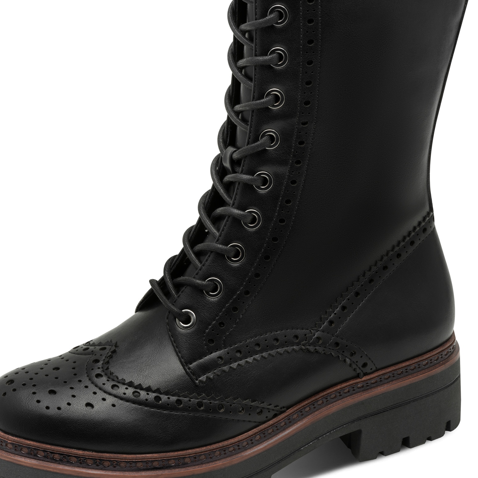 Tamaris Schnürstiefel  , Blockabsatz, Langschaftstiefel mit trendiger Lyrolochung