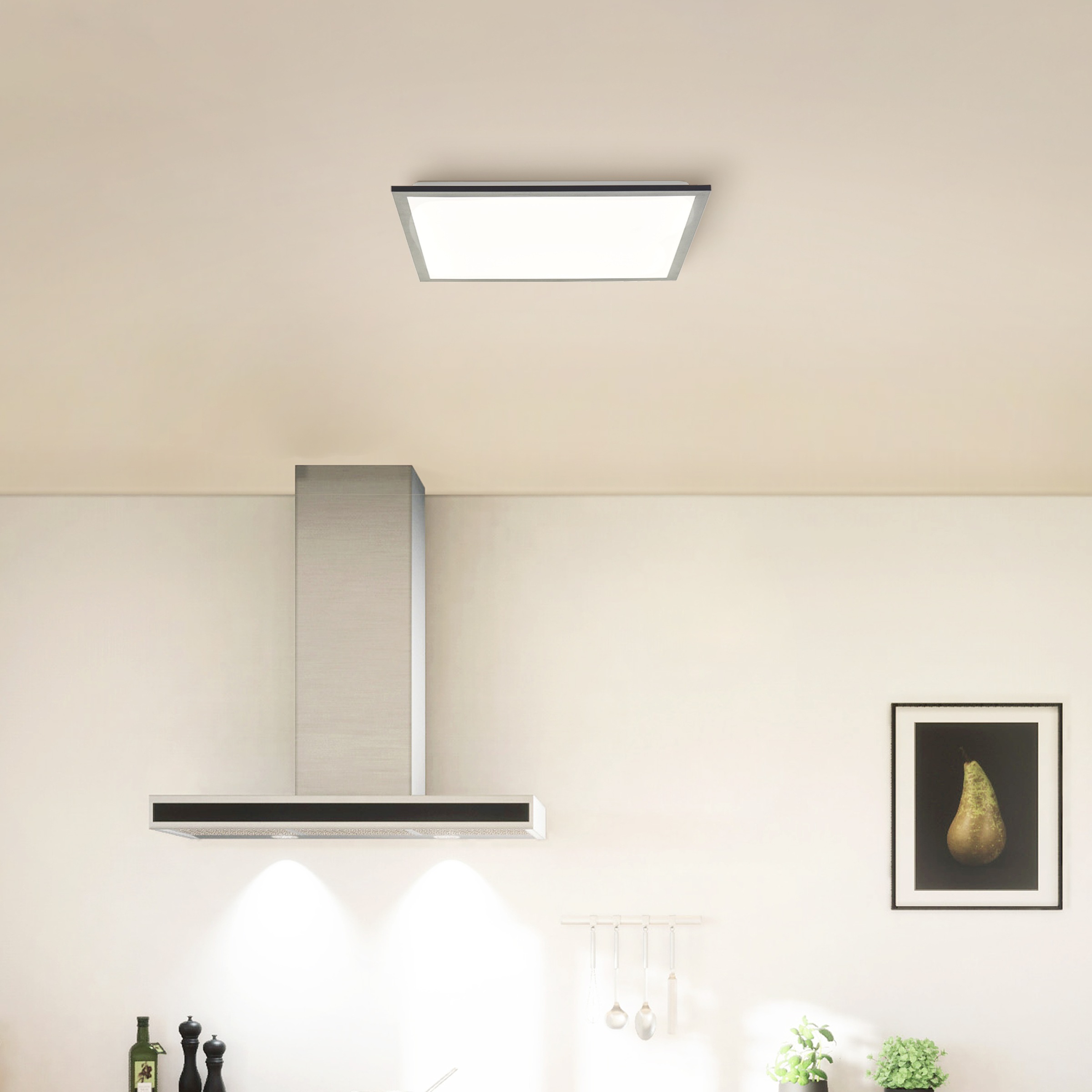 Brilliant LED Deckenleuchte »Briston«, Deckenaufbau-Paneel, 45 x 45 cm, 2800 lm, 4000 K, Aluminium