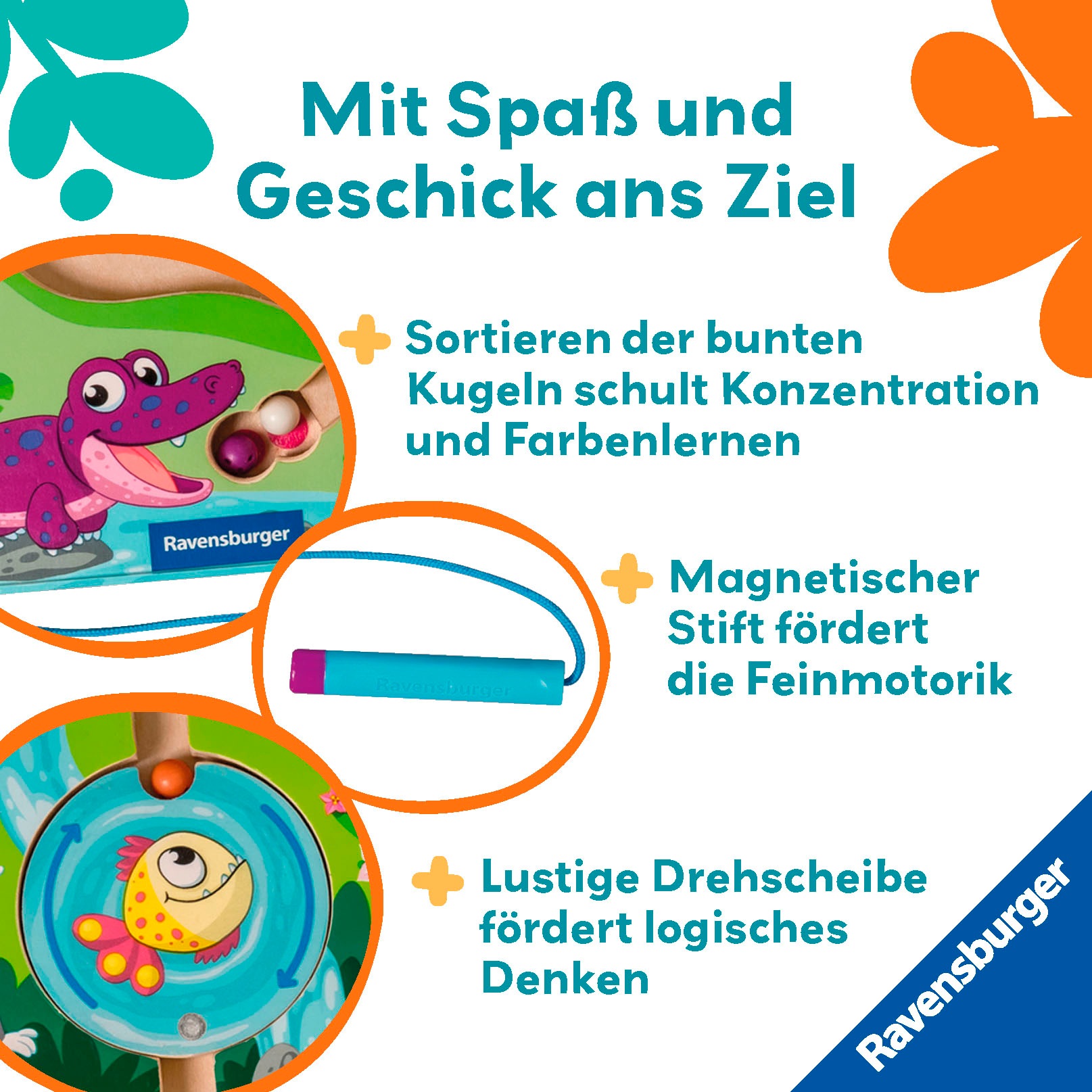 Ravensburger Spiel »Play+ Magnetisches Holz-Labyrinth: Dschungel«, Made in Europe
