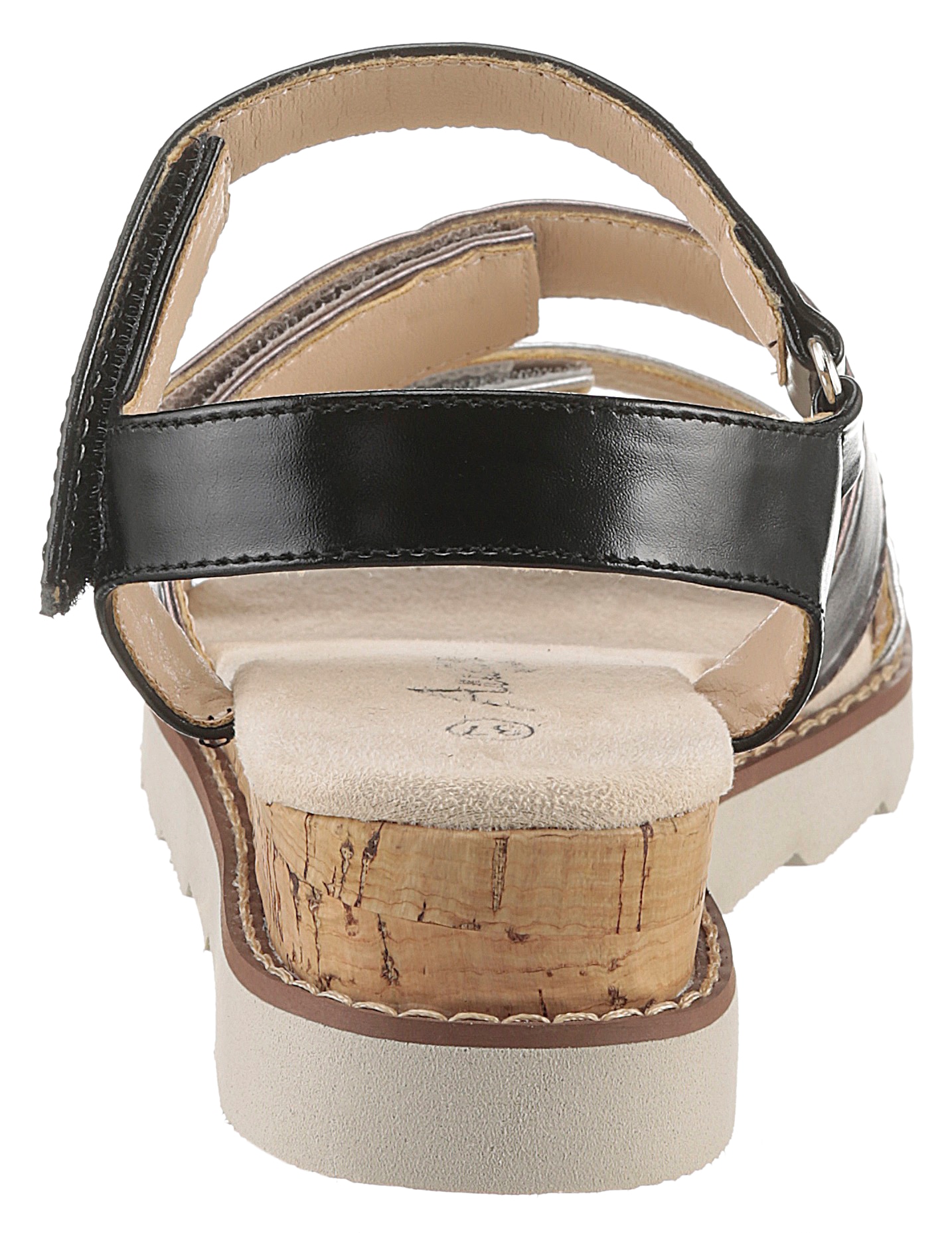 Aniston SHOES Keilsandalette  , Sandale, Sommerschuh, Klettschuh, Metallic-Optik - NEUE KOLLEKTION