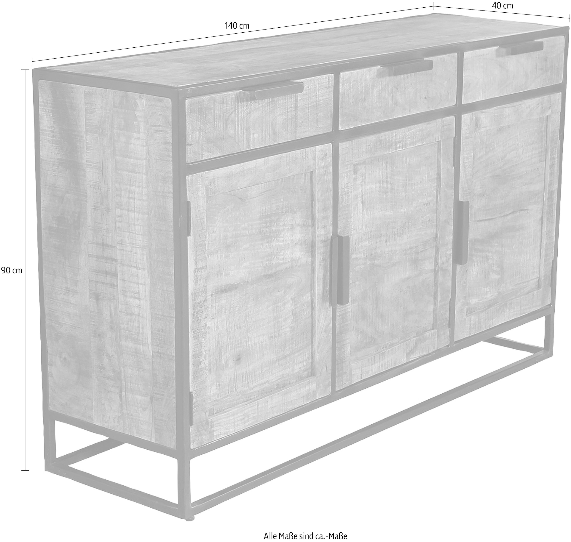 SIT Sideboard, Rahmen und Design-Gestell aus schwarzem Metall