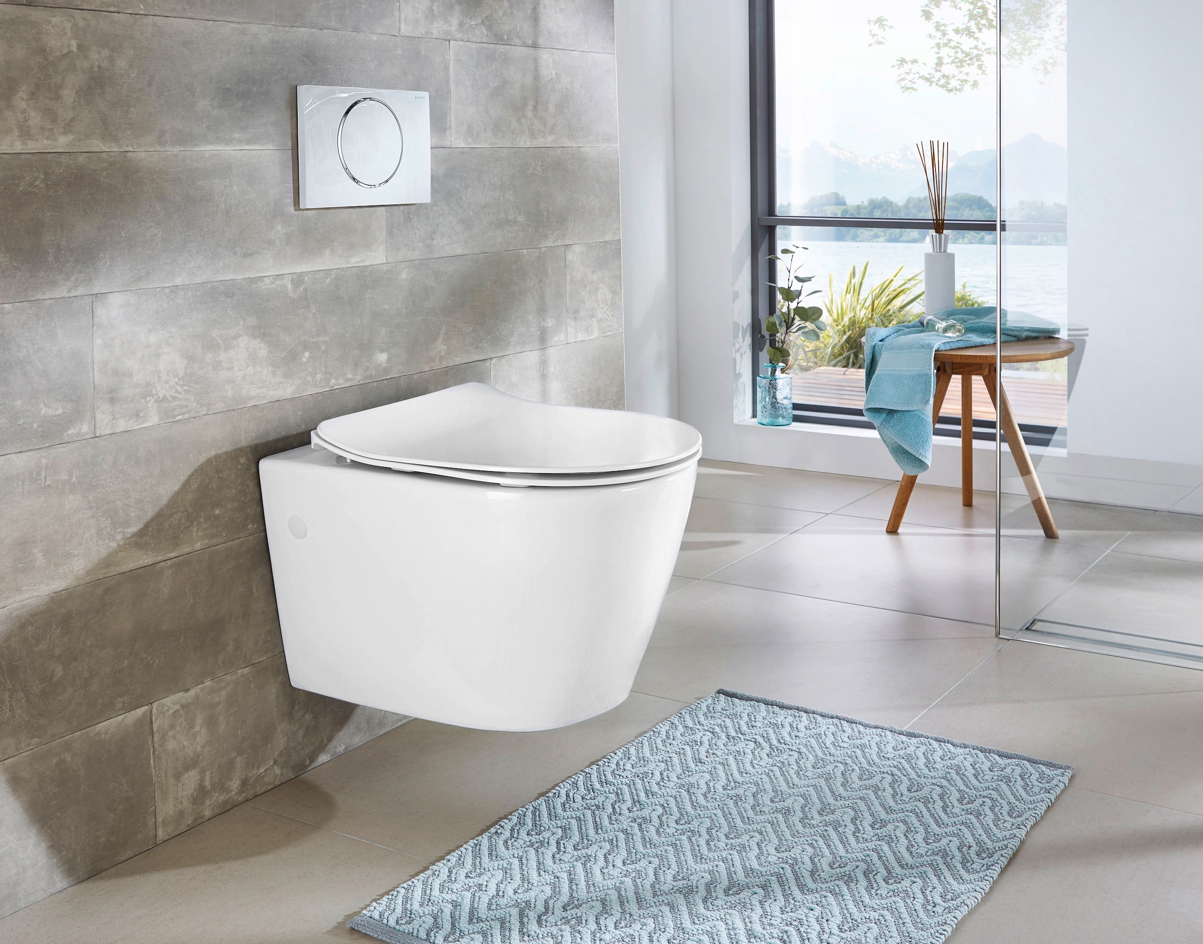 Tiefspül-WC »Vigo«, spülrandlose Toilette aus Sanitärkeramik, inkl. WC-Sitz mit Softclose