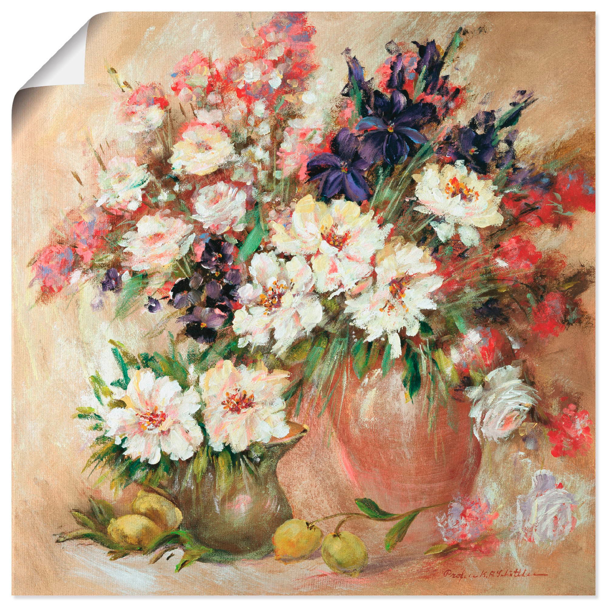 Artland Wandbild »Stillleben I«, Blumen, (1 St.), als Leinwandbild,  Wandaufkleber oder Poster in versch. Größen auf Raten bestellen