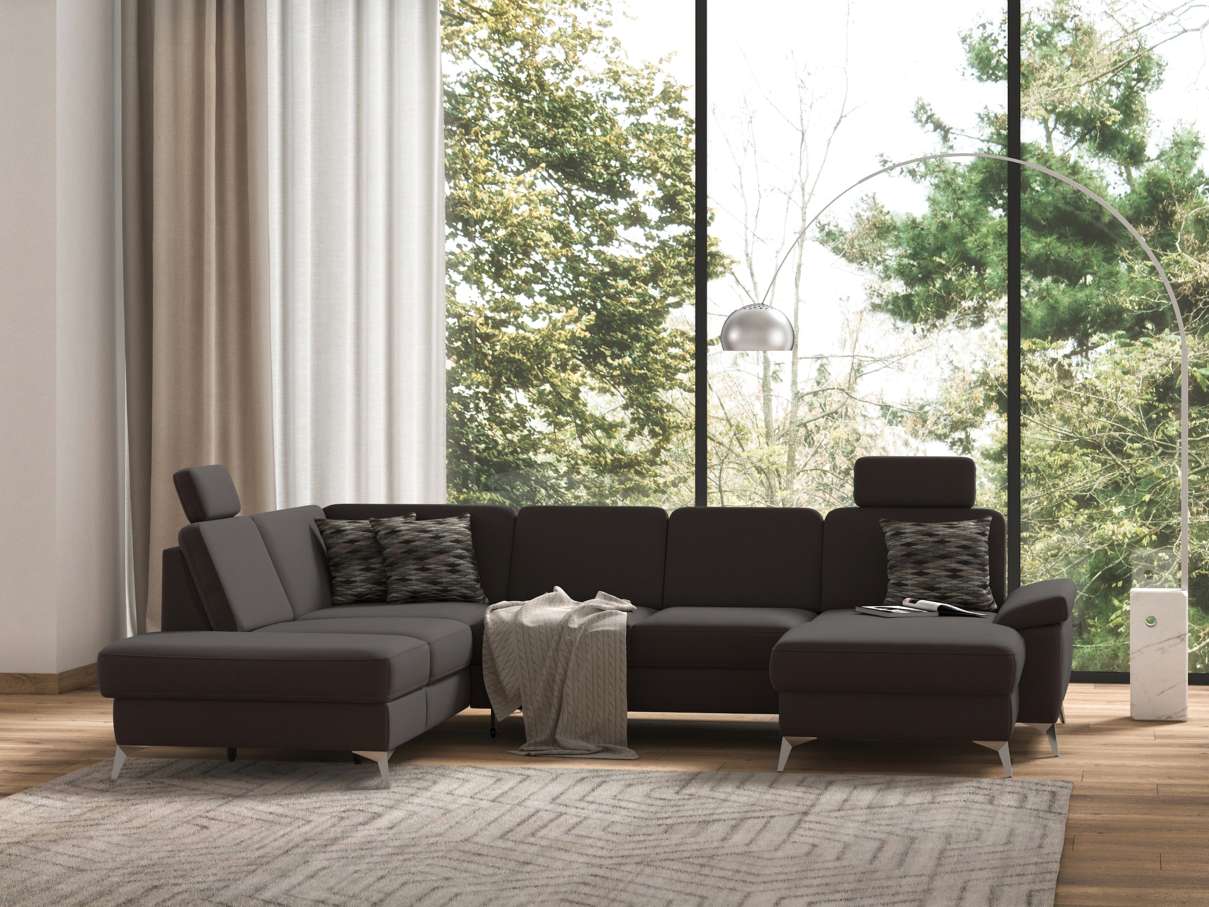 sit&more Wohnlandschaft »Padua U-Form« inklusive Sitztiefenverstellung, Arm günstig online kaufen