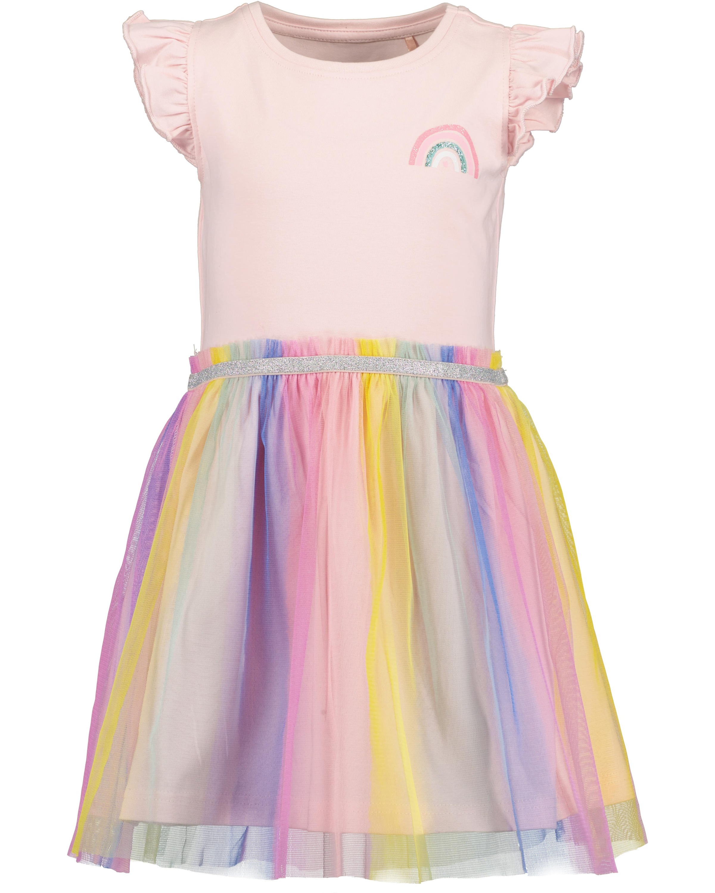 Blue Seven Jerseykleid 1 tlg. tlg. mit aufgenähtem, transparentem Tüllrock in Regenbogenfarben