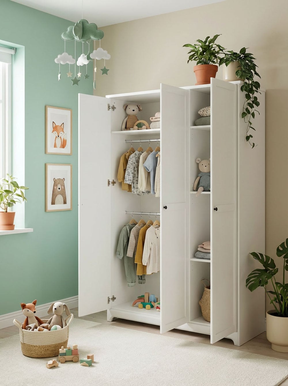 arthur berndt Kleiderschrank »Thilo, Kinderkleiderschrank« MDF-Fronten mit Kassettenfräsung