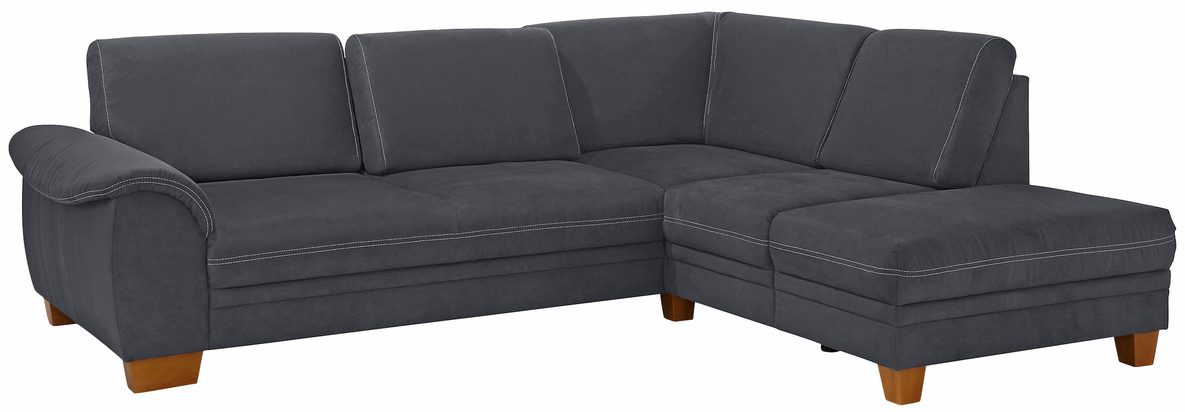 Home affaire Ecksofa »Husum L-Form«, mit Sitztiefenverstellung, Federkern-Polsterung und Kontrastnaht
