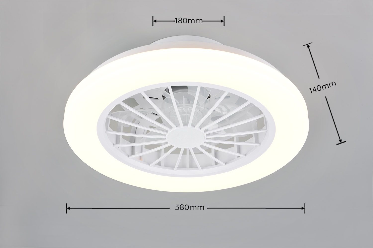 Hanseatic LED Deckenleuchte »DLVO69222RS, Deckenventilator mit Licht Ø 38cm, inkl Fernbedienung« LED-Board 1 Stk. Farbwechsler | warmweiß - kaltweiß Ventilator mit 5 Stufen, Vor- & Rücklauf, LED mit CCT Timer Nachtlicht